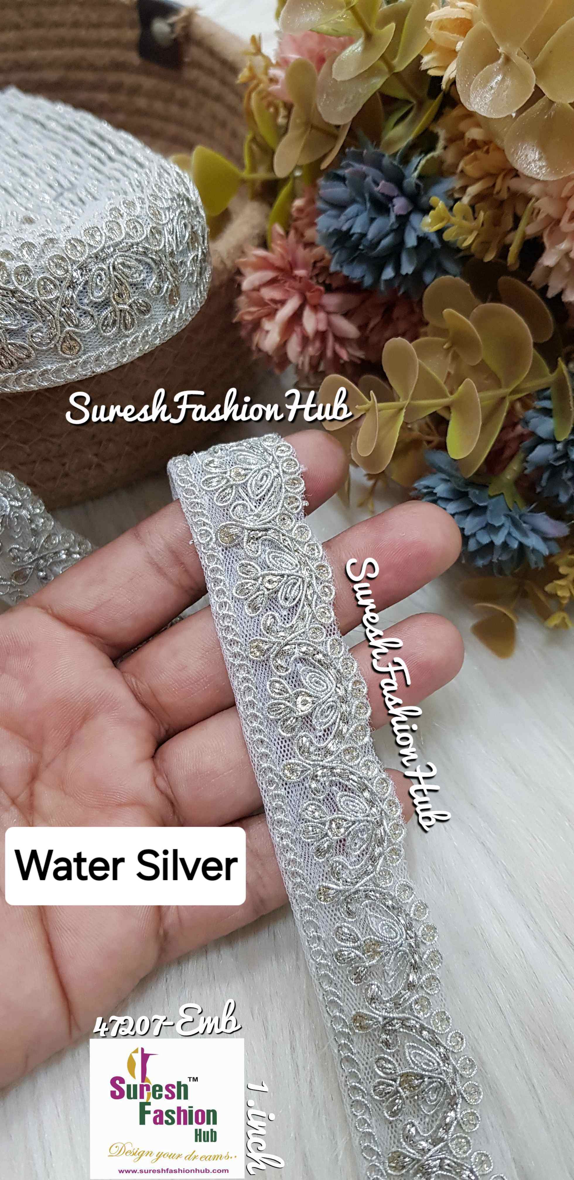 Water Silver Net Lace Roll