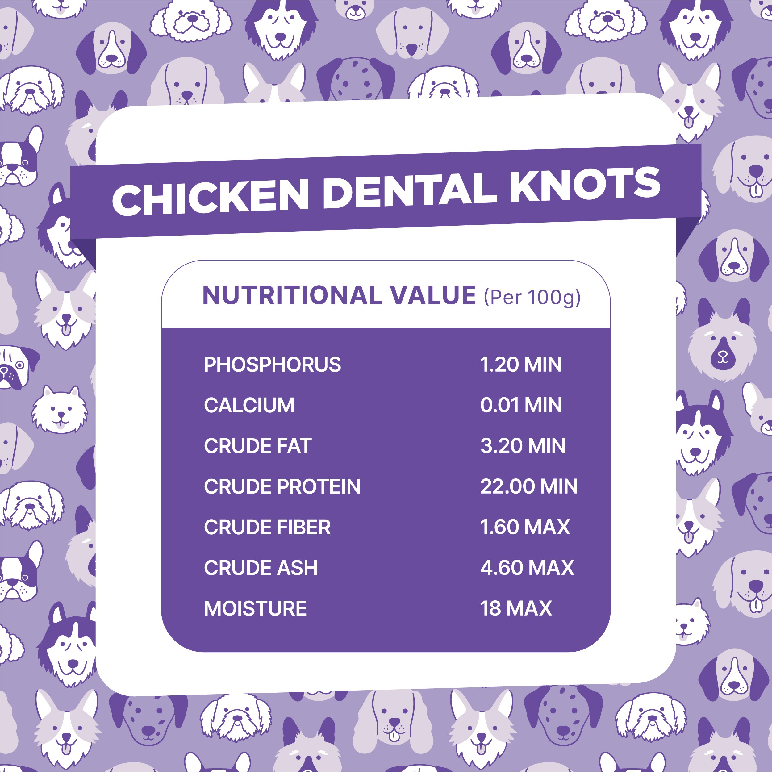 Snackers Dental Knots Bones with Chicken Dog Treats 70g