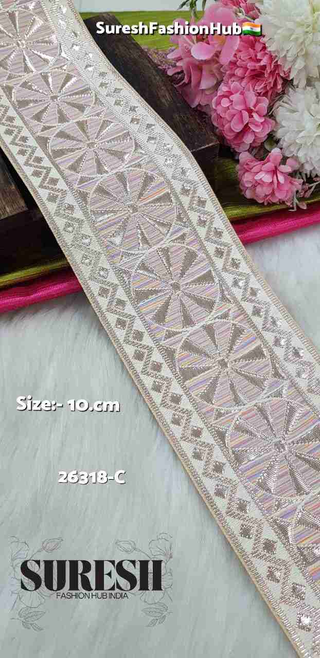 Light Multi Rose Banarasi Needle Gota Lace – 26318-C