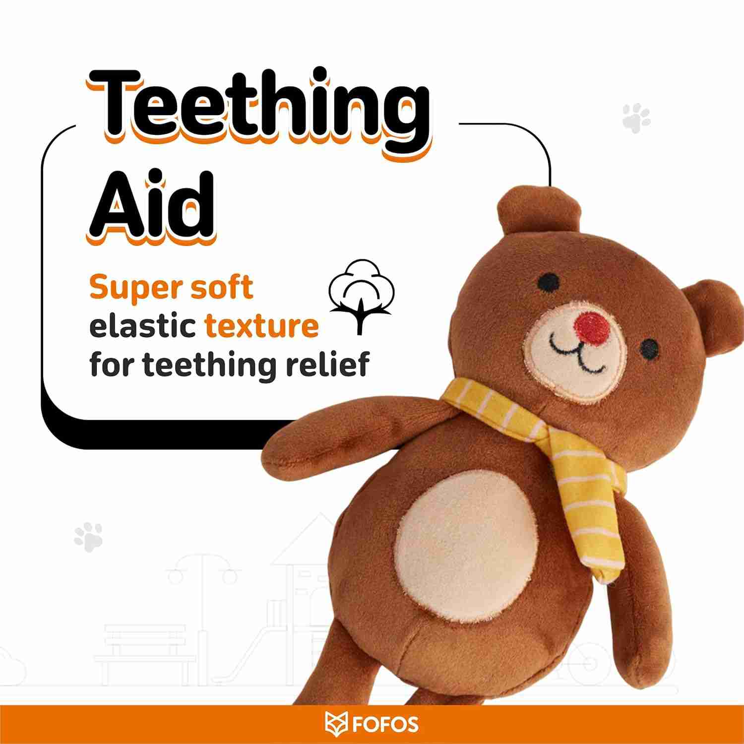 Fofos Fluffy Puppy Toy Bear, Brown