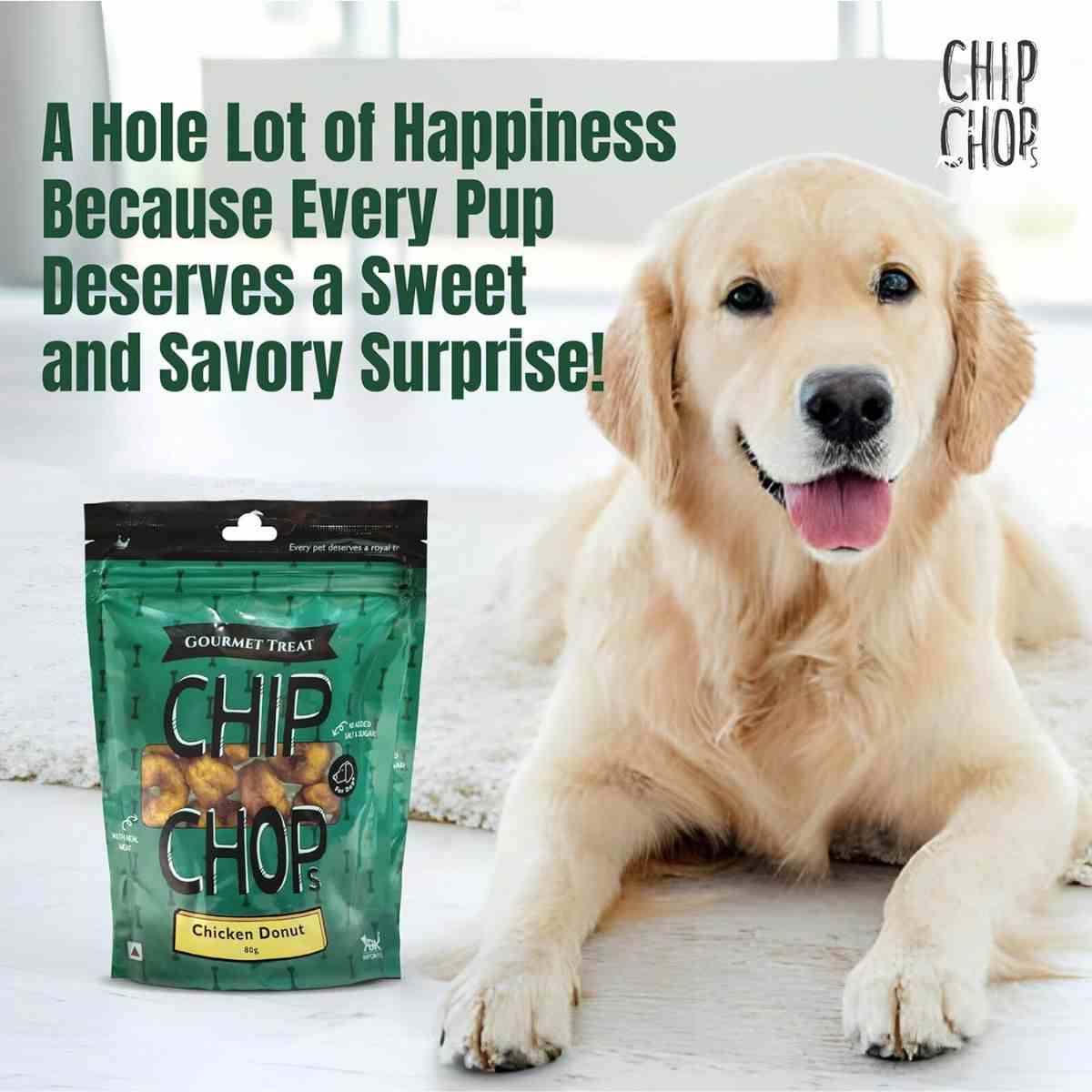 Chip Chops Chicken Donuts Dog Treat - 80 g