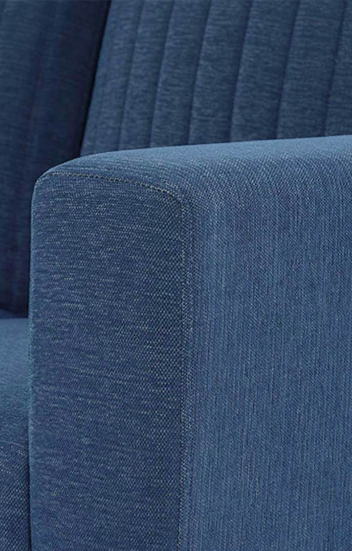 neudot Roman Sofa for Living Room |3 Persons Sofa|Premium Fabric with Cushioned Armrest | Solid Wood Frame|3 Seater in Dusky Blue Color