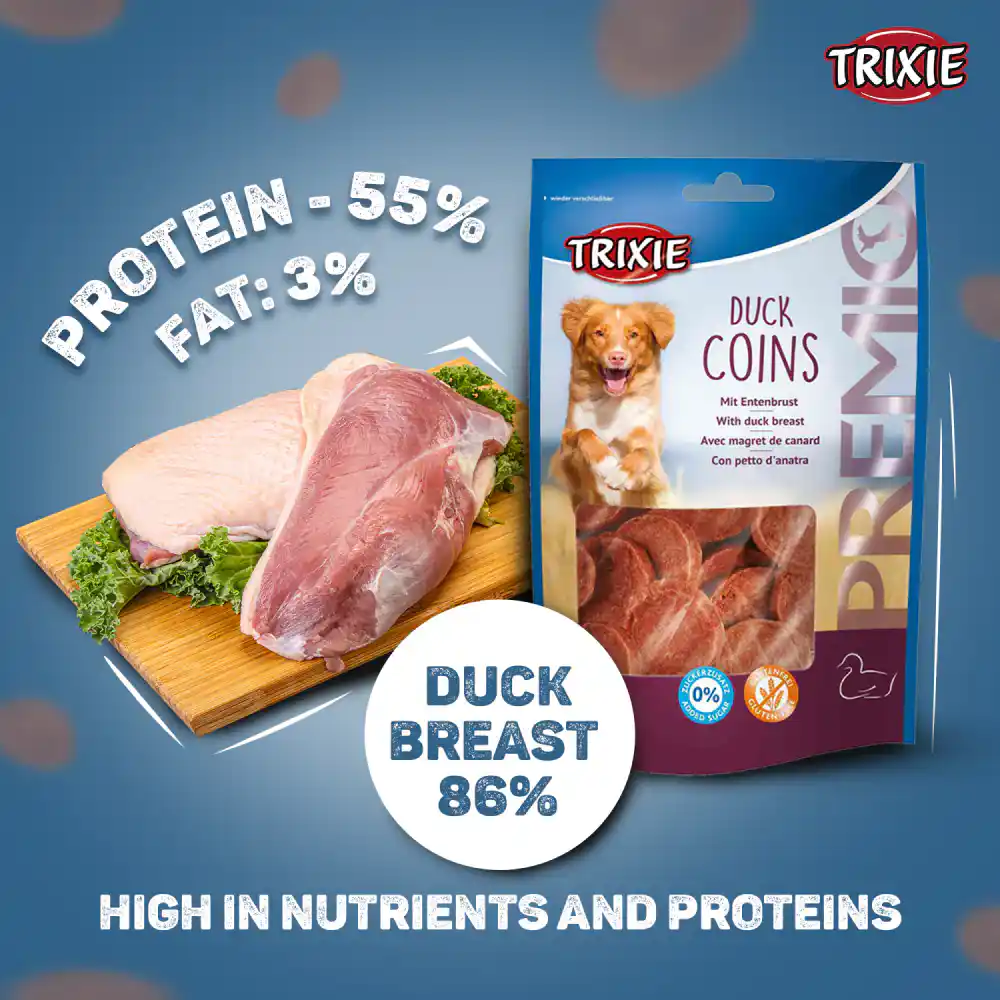 Trixie PREMIO Duck Coins Treat for Dog 80 g