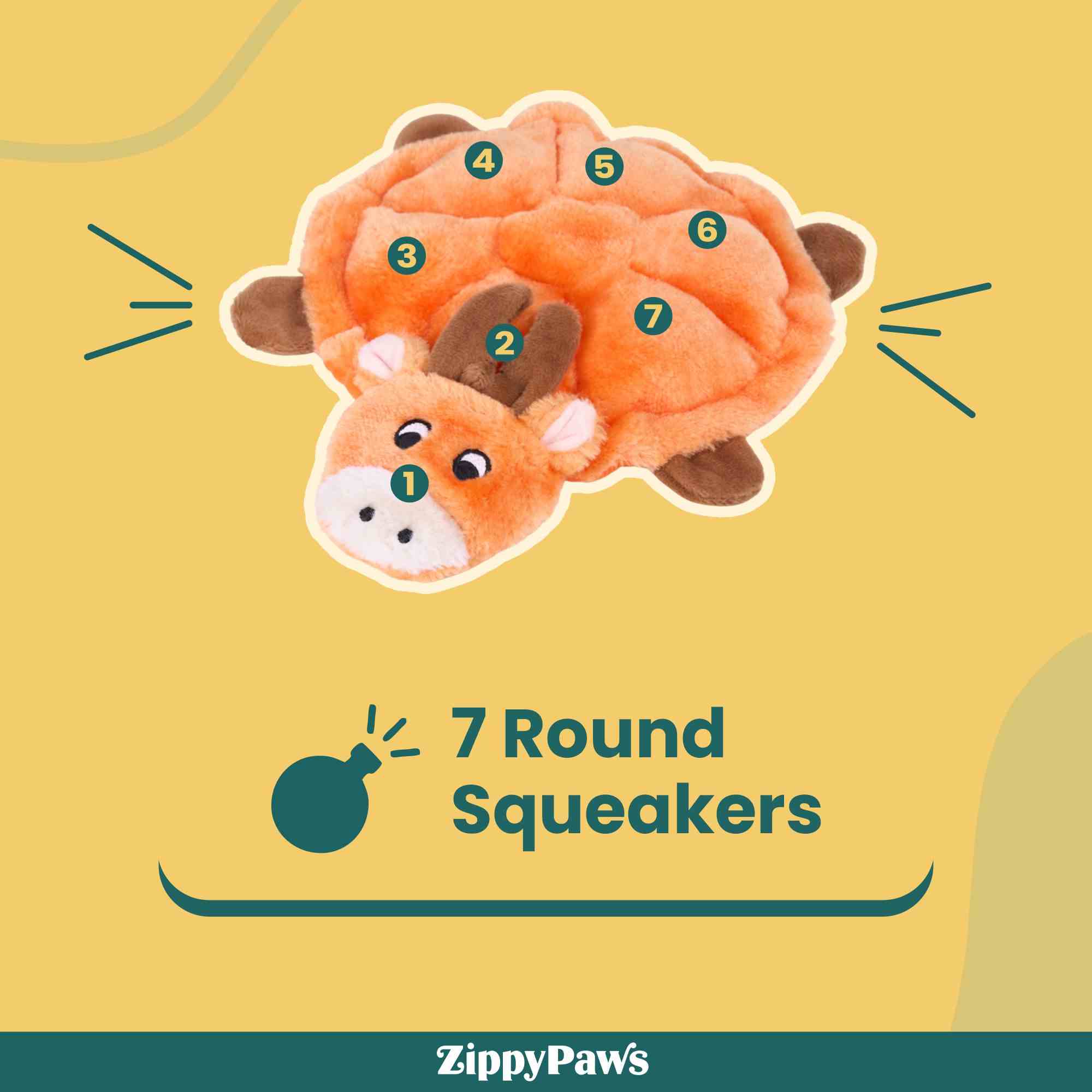 Zippy Paws Squeakie Crawler Moody the Moose Plush Toy for Dogs