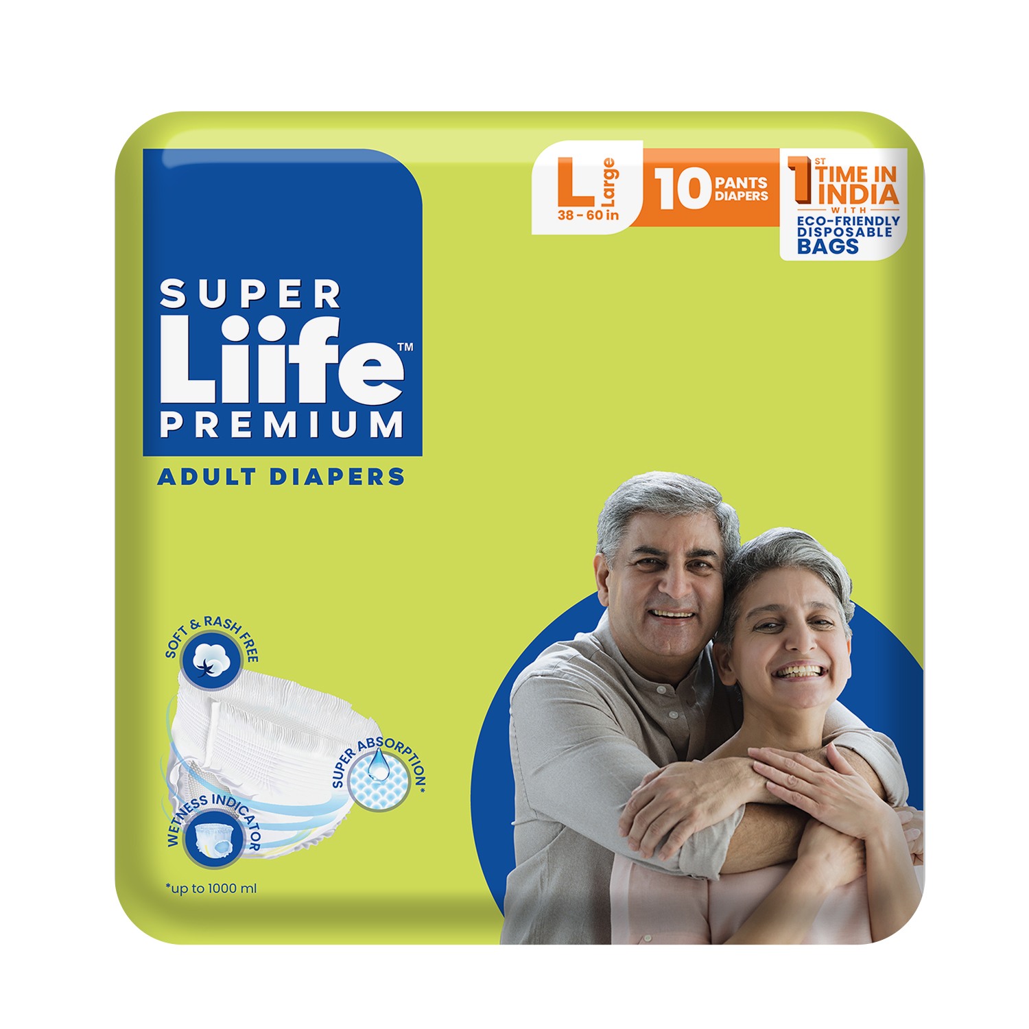 Super Liife Rash Free Adult Diapers Pants with Wetness Indicator