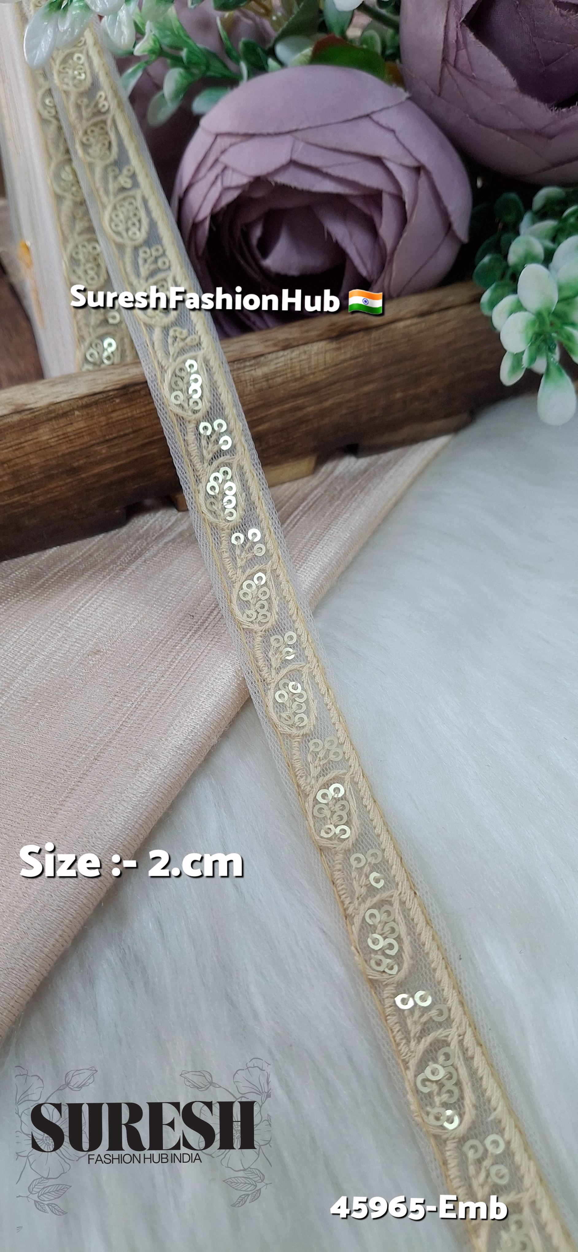 Beige Tone-on-Tone Embroidery Lace
