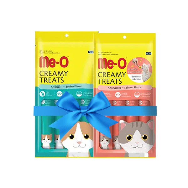 Me O Creamy Salmon and Creamy Bonito Cat Treat Combo (2 x 60g)