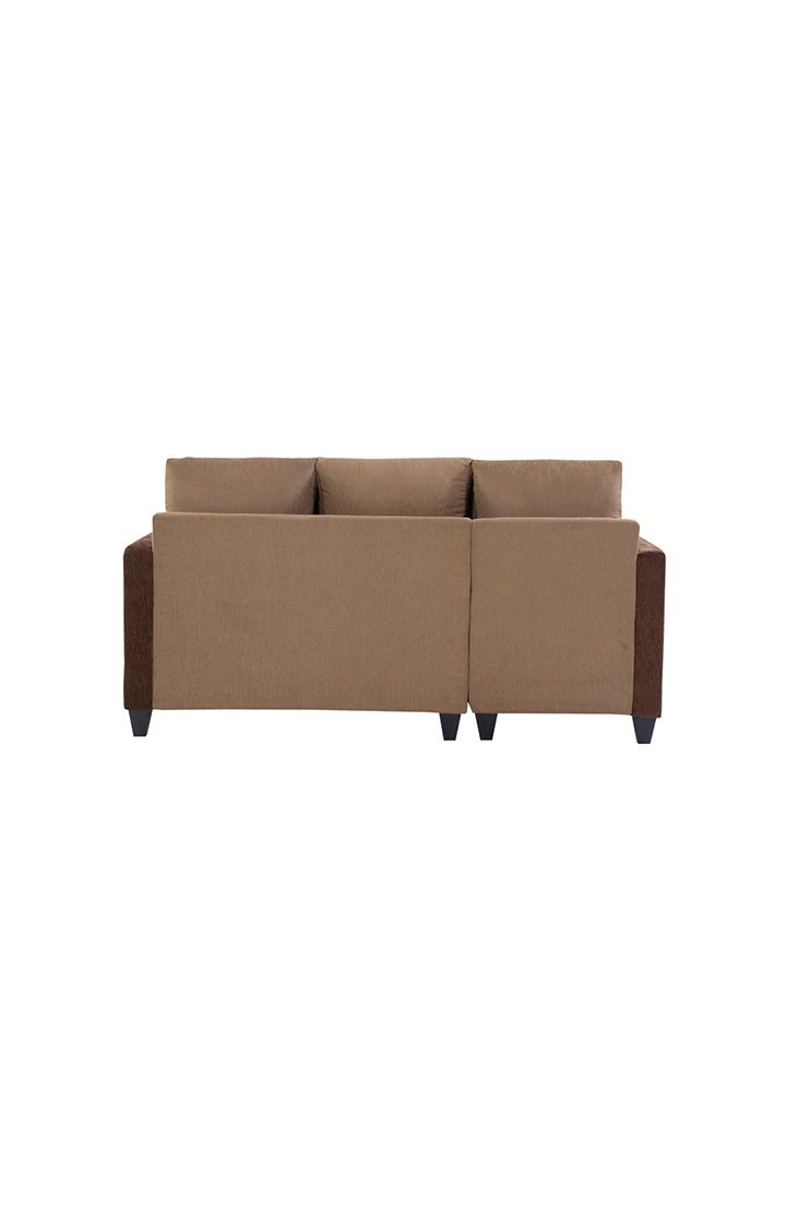 neudot Saya RHS Sectional Sofa for Living Room |4 Person Sofa| Premium Fabric with Cushioned Armrest | 12 Months Warranty| Solid Wood Frame| 4 Seater in Saya Duo Brown Color DIY(Do-It-Yourself)
