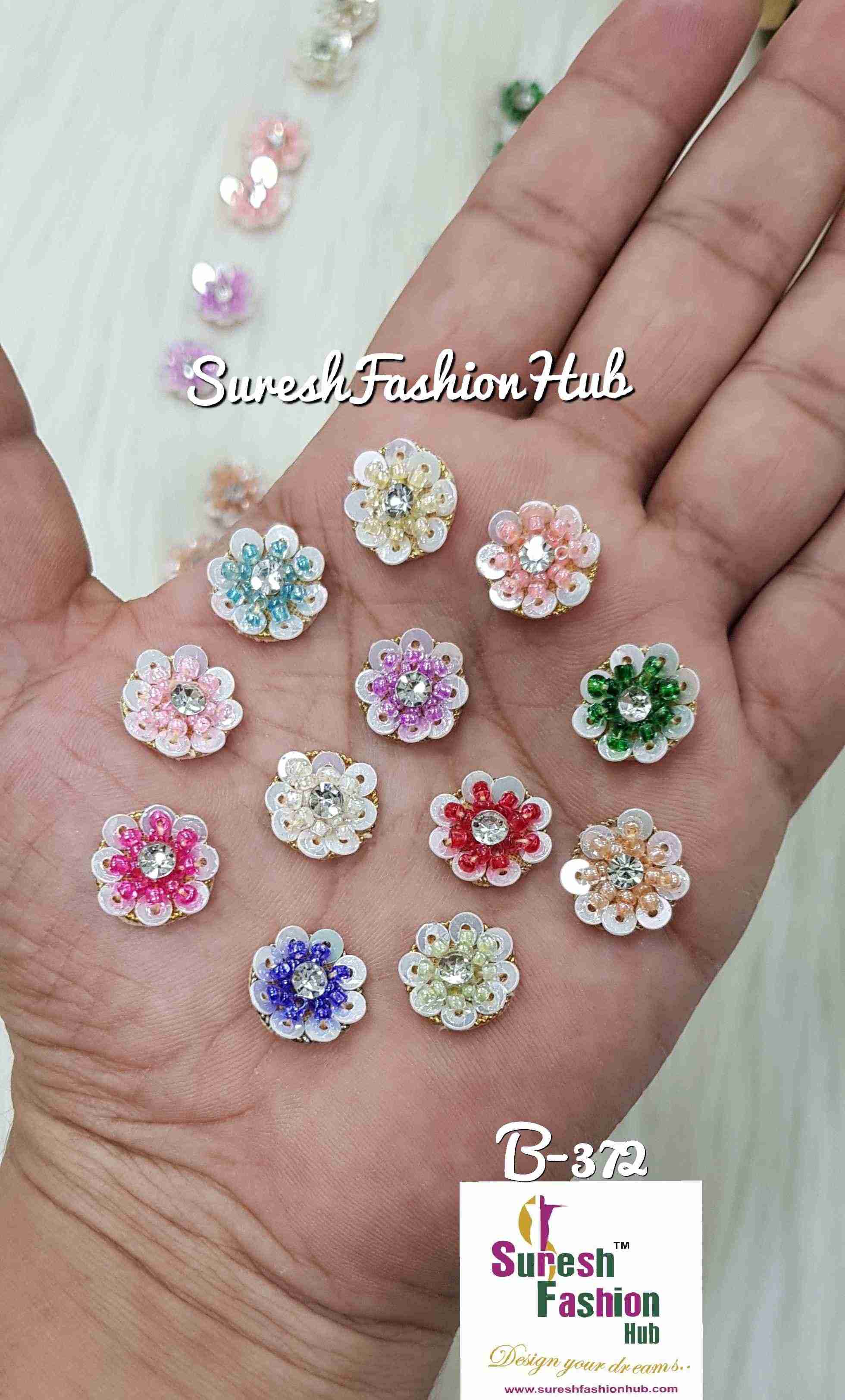 Aqua Glam Bead Sequin Buttons