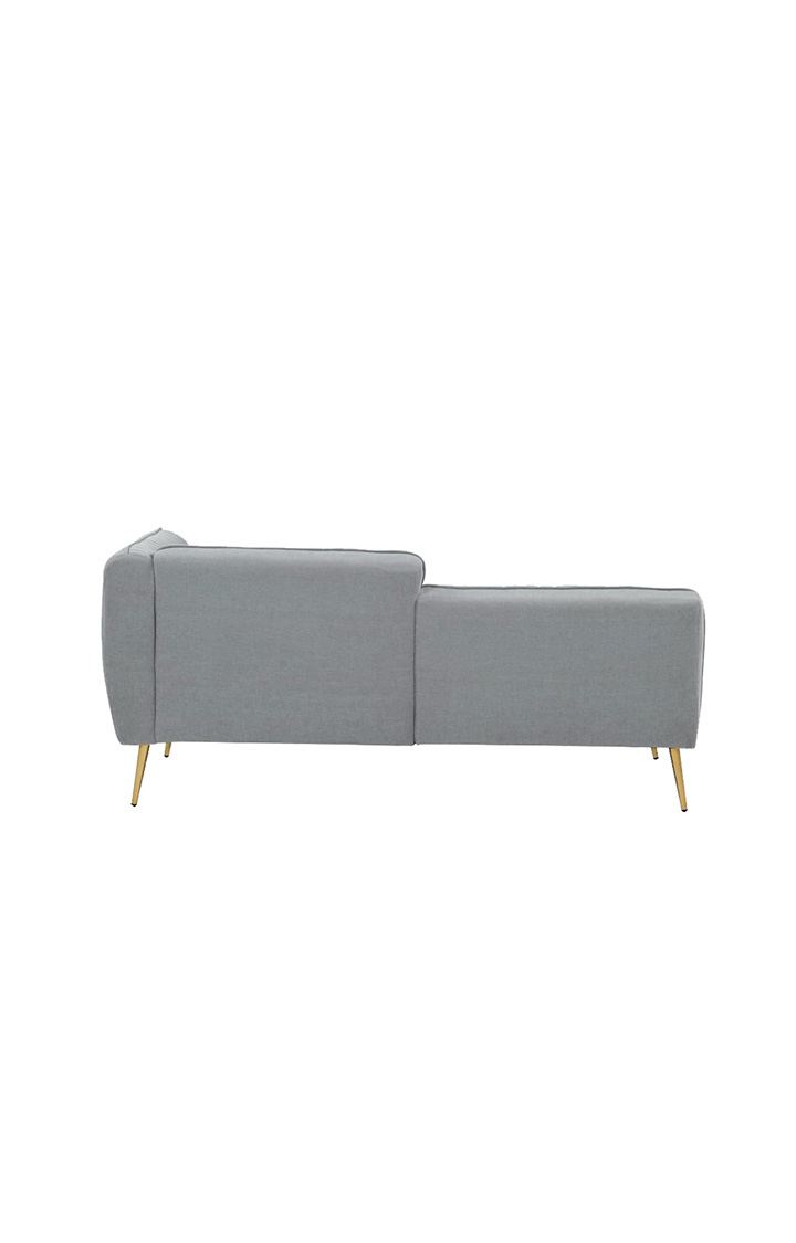 neudot Diva RHS Sofa Chaise Lounger with Golden Legs for Living Room|Bedroom|2 Person Sofa|Diwan|Premium Fabric | Solid Wood Frame|2 Seater (Colour : Misty Grey (DIY))
