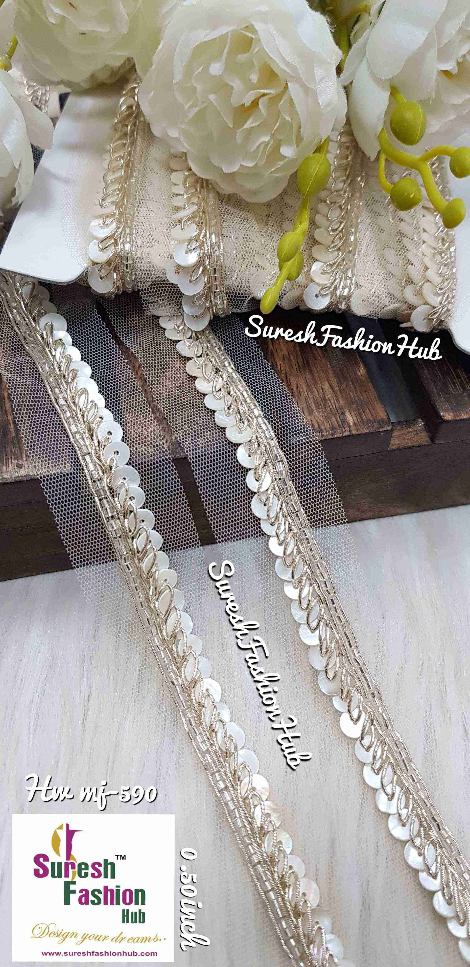 Kaddhana Sea Shell Elegance Net Lace - One Side*