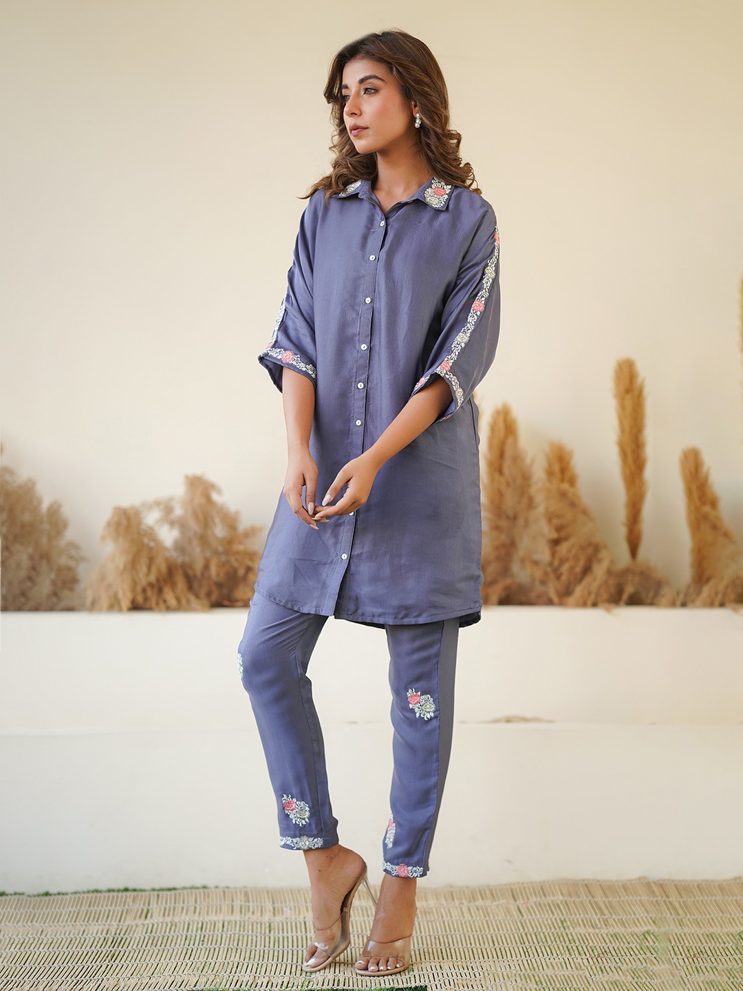 MINI SILK EMBRODIERED CO-ORD SET