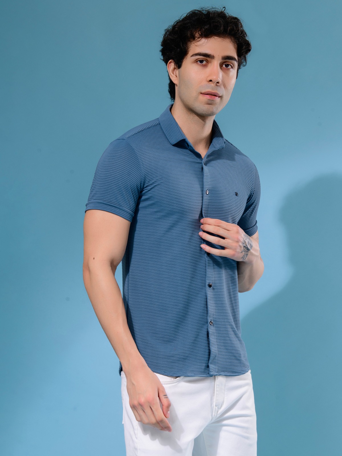 ALBION MENS NEW GARAGE 6 (NAVY) SHIRT