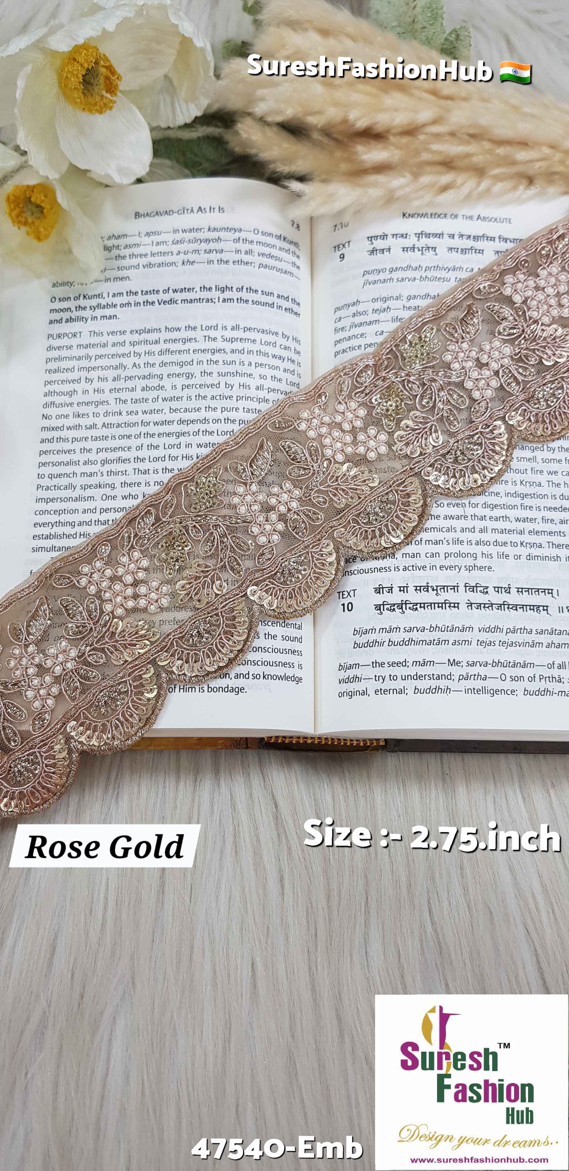 Rose Scalloped Floral Lace