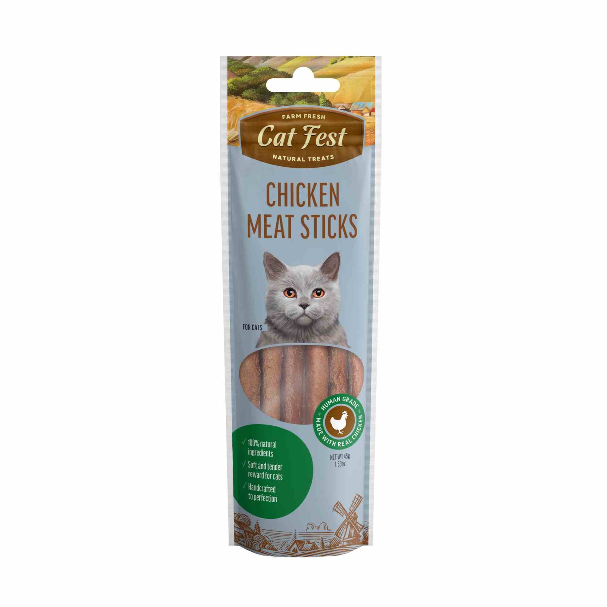 Catfest Chicken Meat Sticks Cat Treats 45g