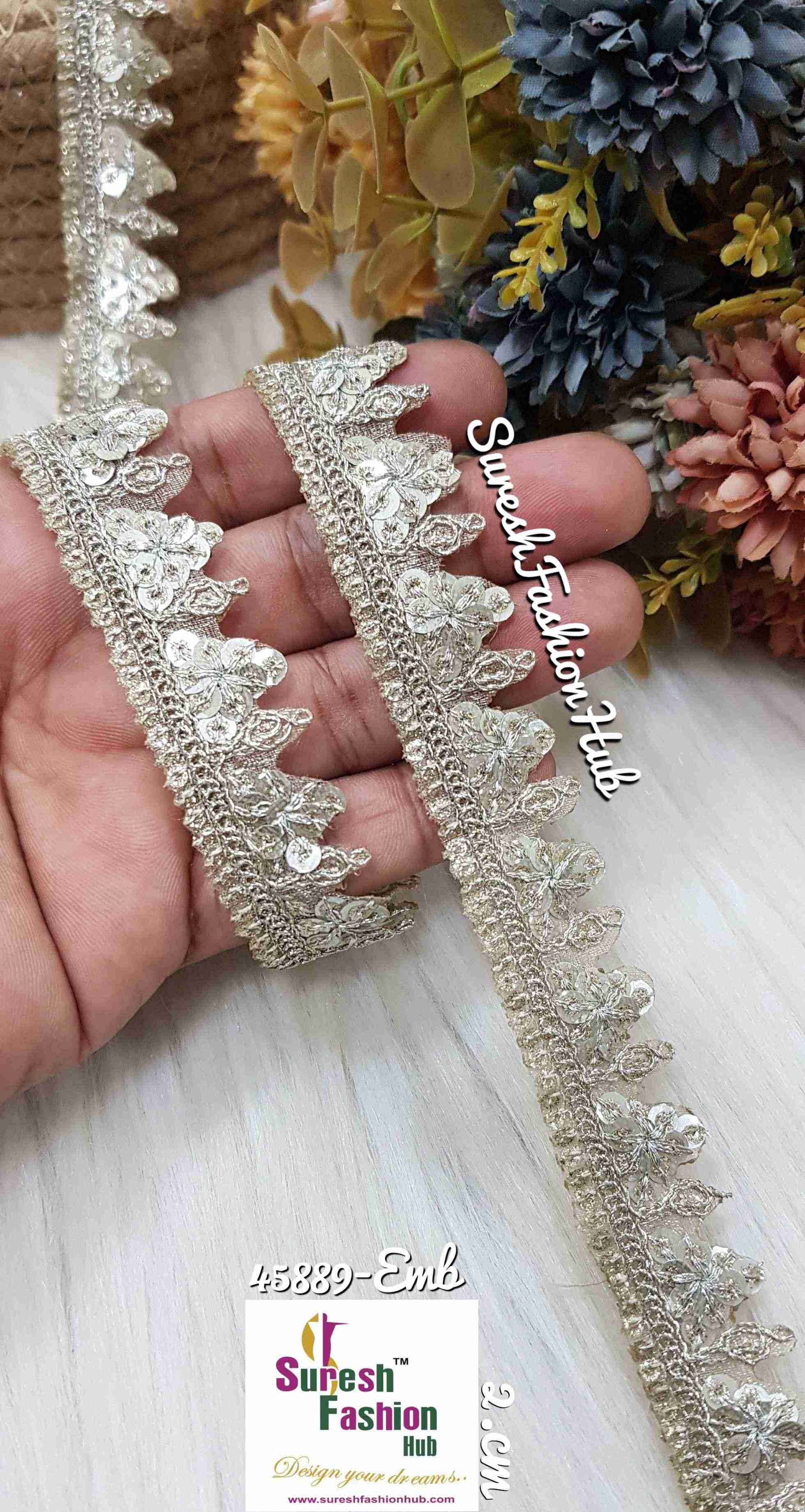 Water Golden Glitz Sequins Designer Trim