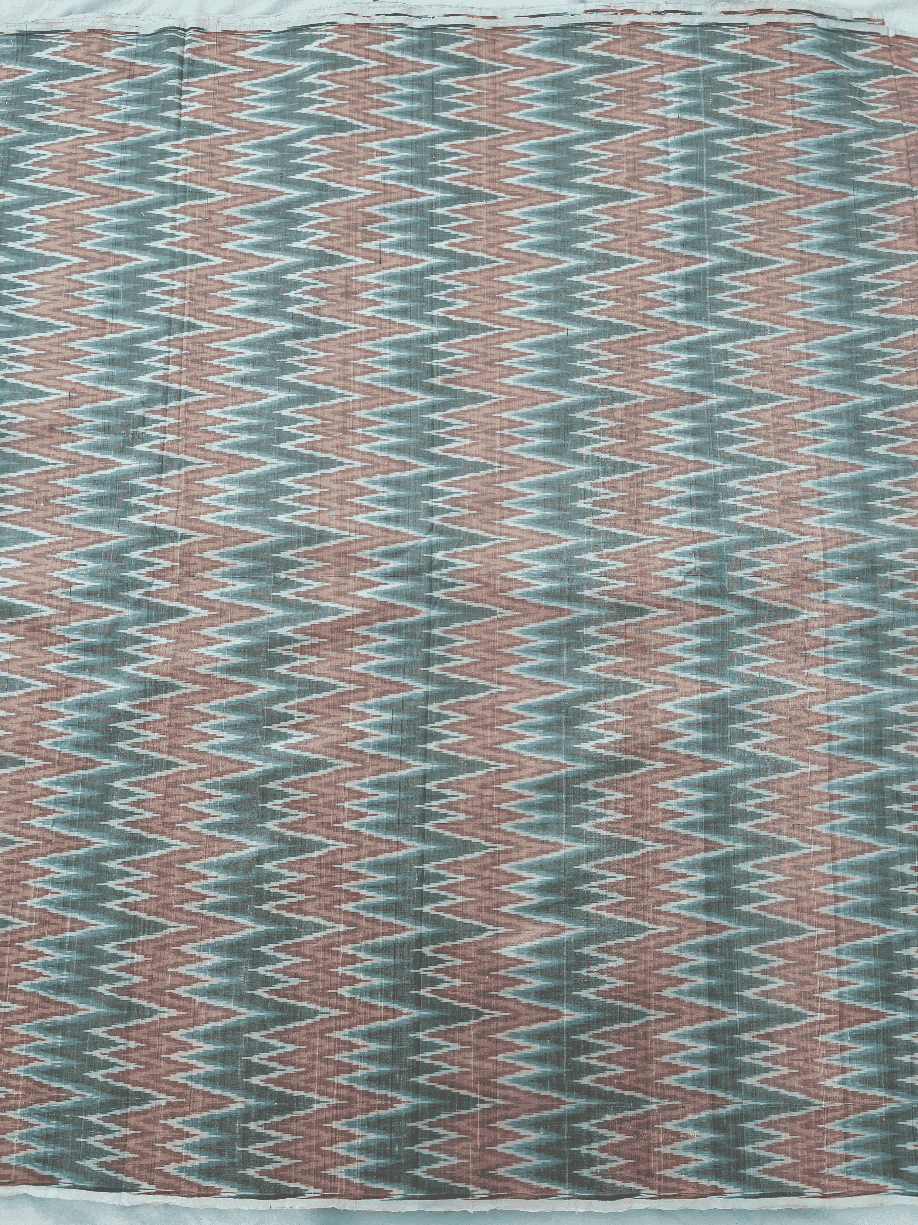 Raw Silk Handwoven Zig Zag Ikat Fabric