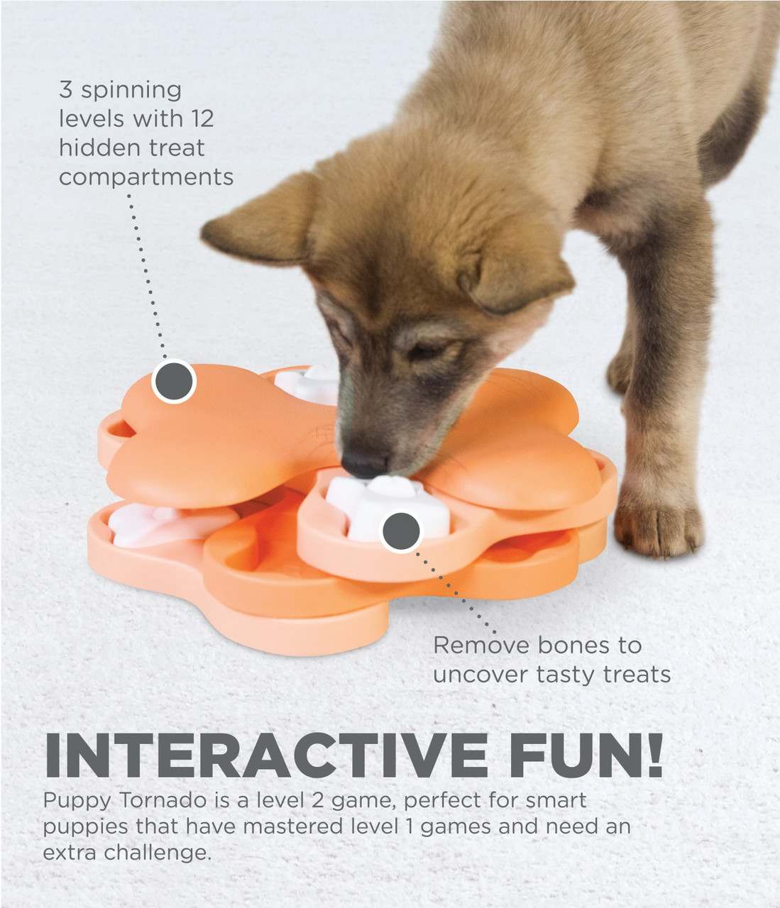 Outward Hound Puppy Tornado Interactive Treat Toy for Dogs (Pink, 25x18 Cm)