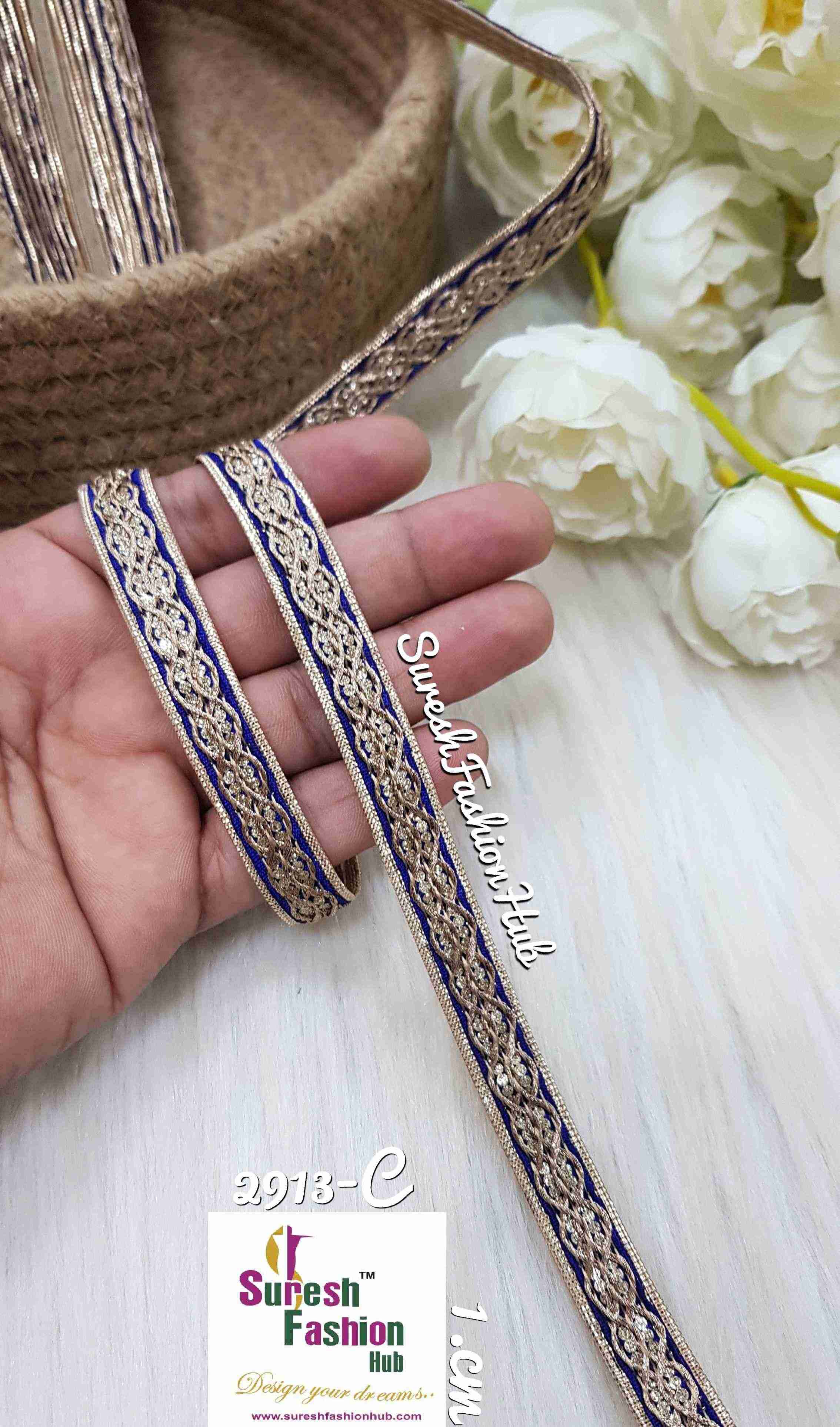 Blue Radiant Zari Embellishments Trim