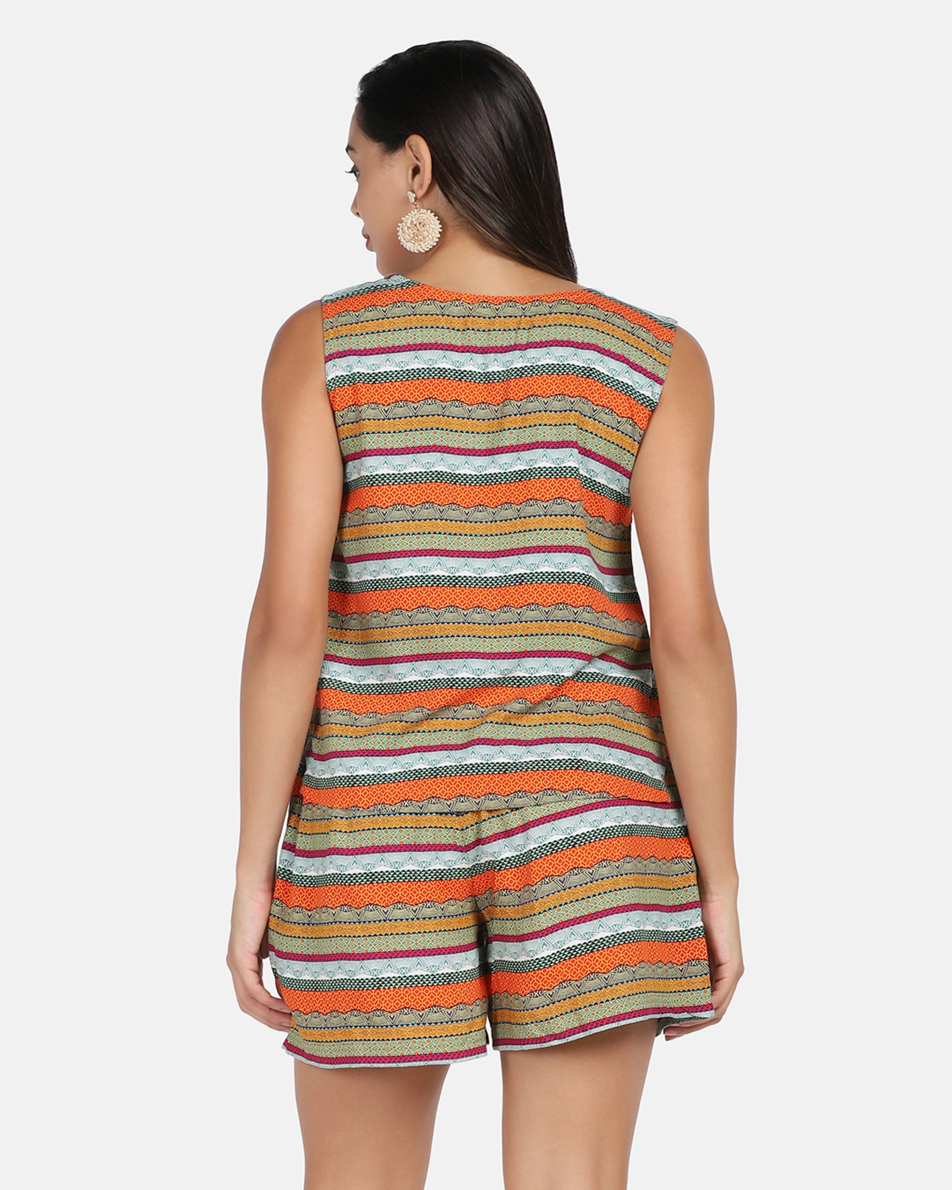Printed Vertical Striped Co-Ords