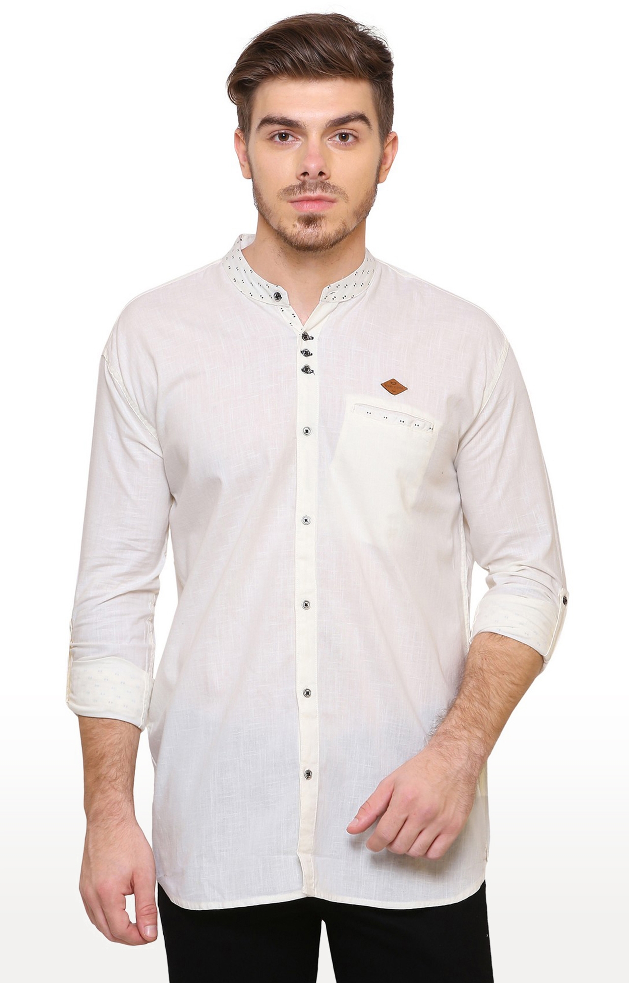 Kuons Avenue Men's Beige Linen Cotton Shirt