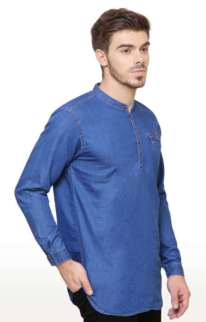 Kuons Avenue Men's Medium Blue Denim Kurta