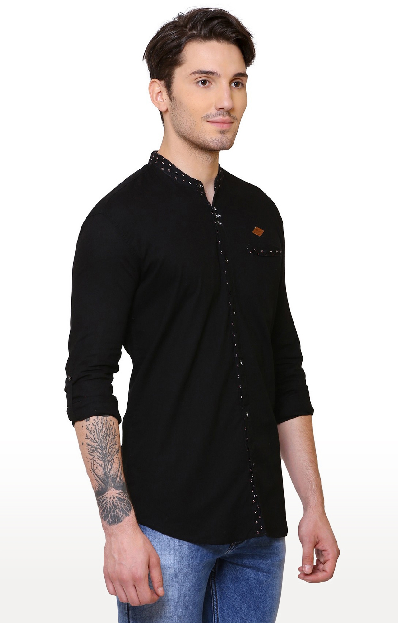 Kuons Avenue | Kuons Avenue Men's Black Linen Cotton Shirt 2