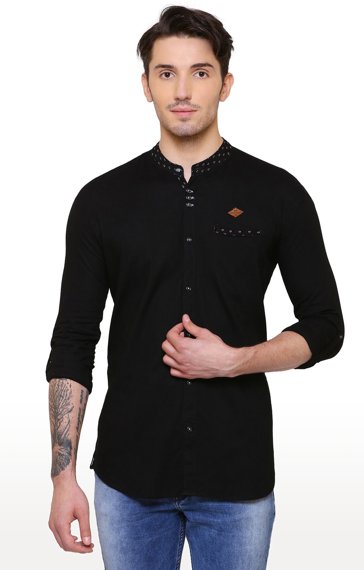 Kuons Avenue | Kuons Avenue Men's Black Linen Cotton Shirt 0
