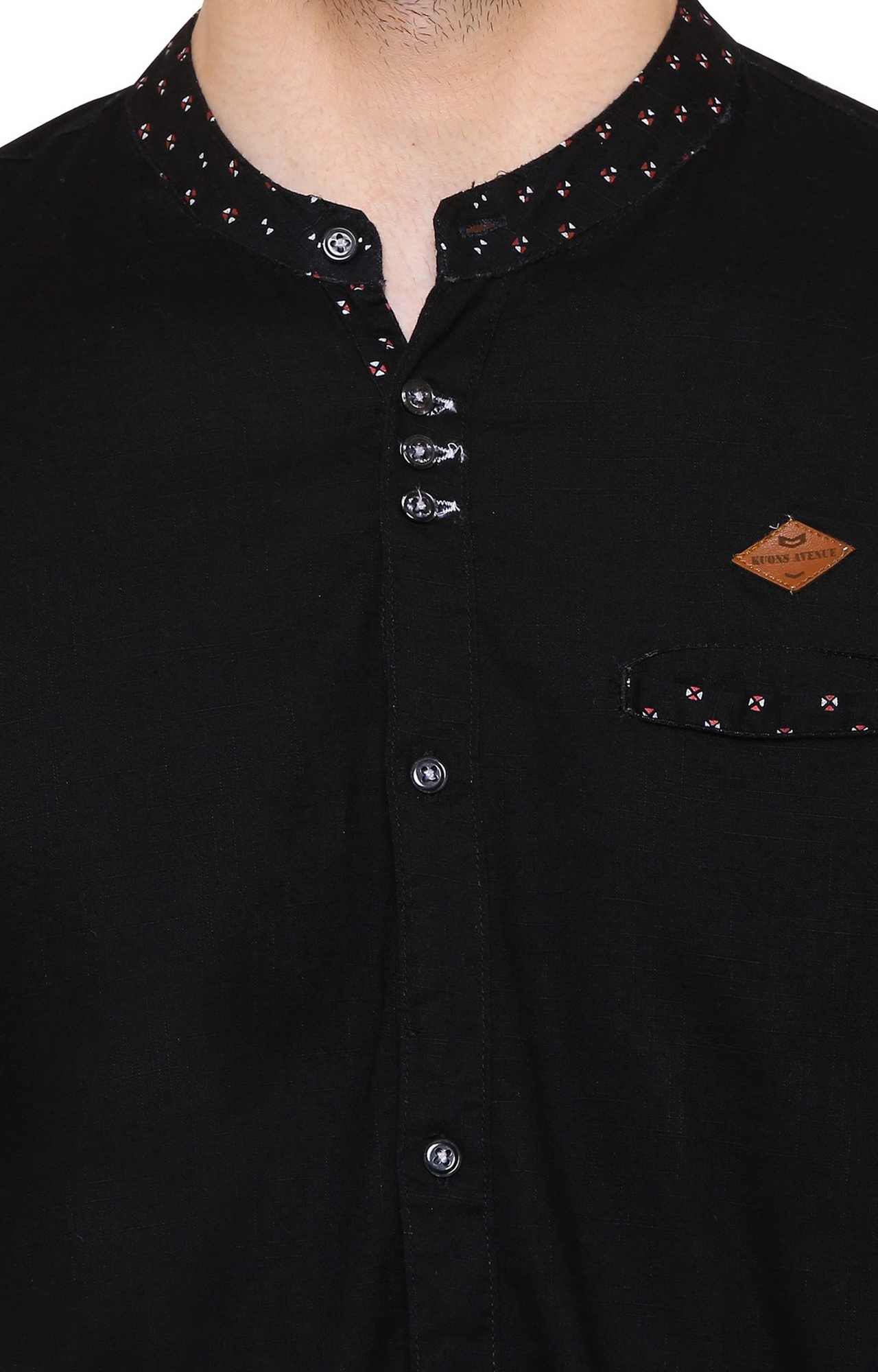 Kuons Avenue | Kuons Avenue Men's Black Linen Cotton Shirt 5