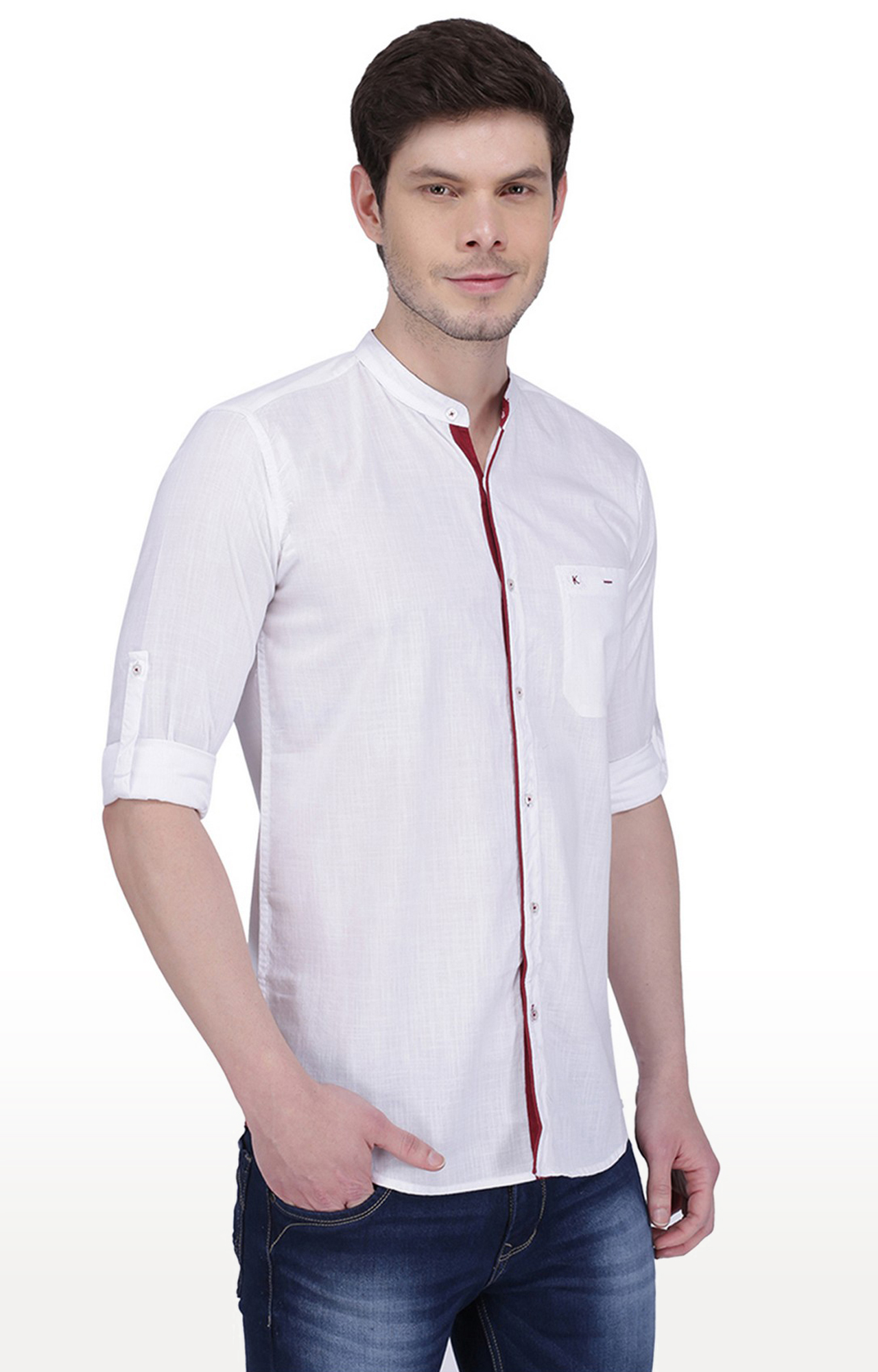 Kuons Avenue Men's White Linen Cotton Casual Shirt