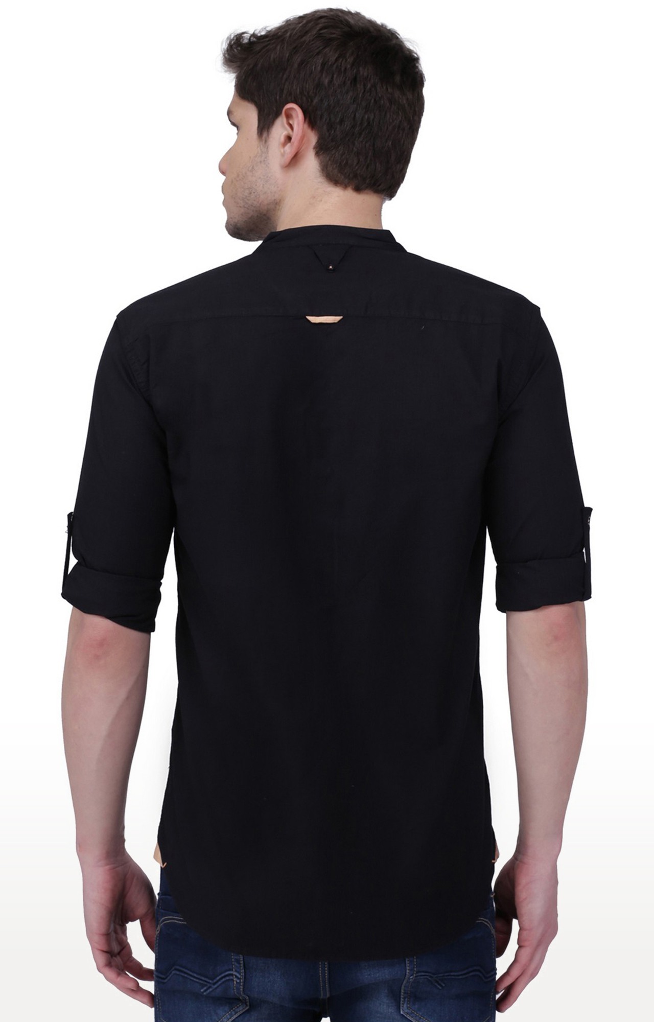 Kuons Avenue Men's Black Linen Cotton Casual Shirt