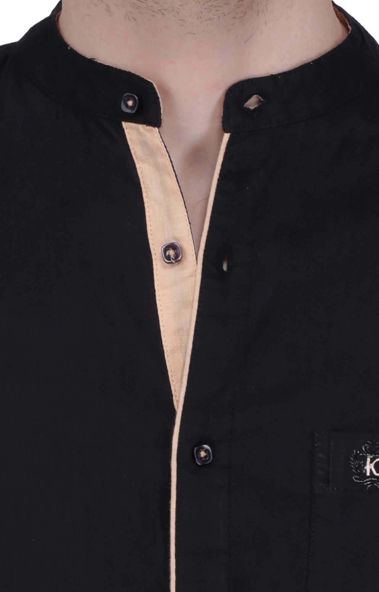 Kuons Avenue Men's Black Linen Cotton Casual Shirt