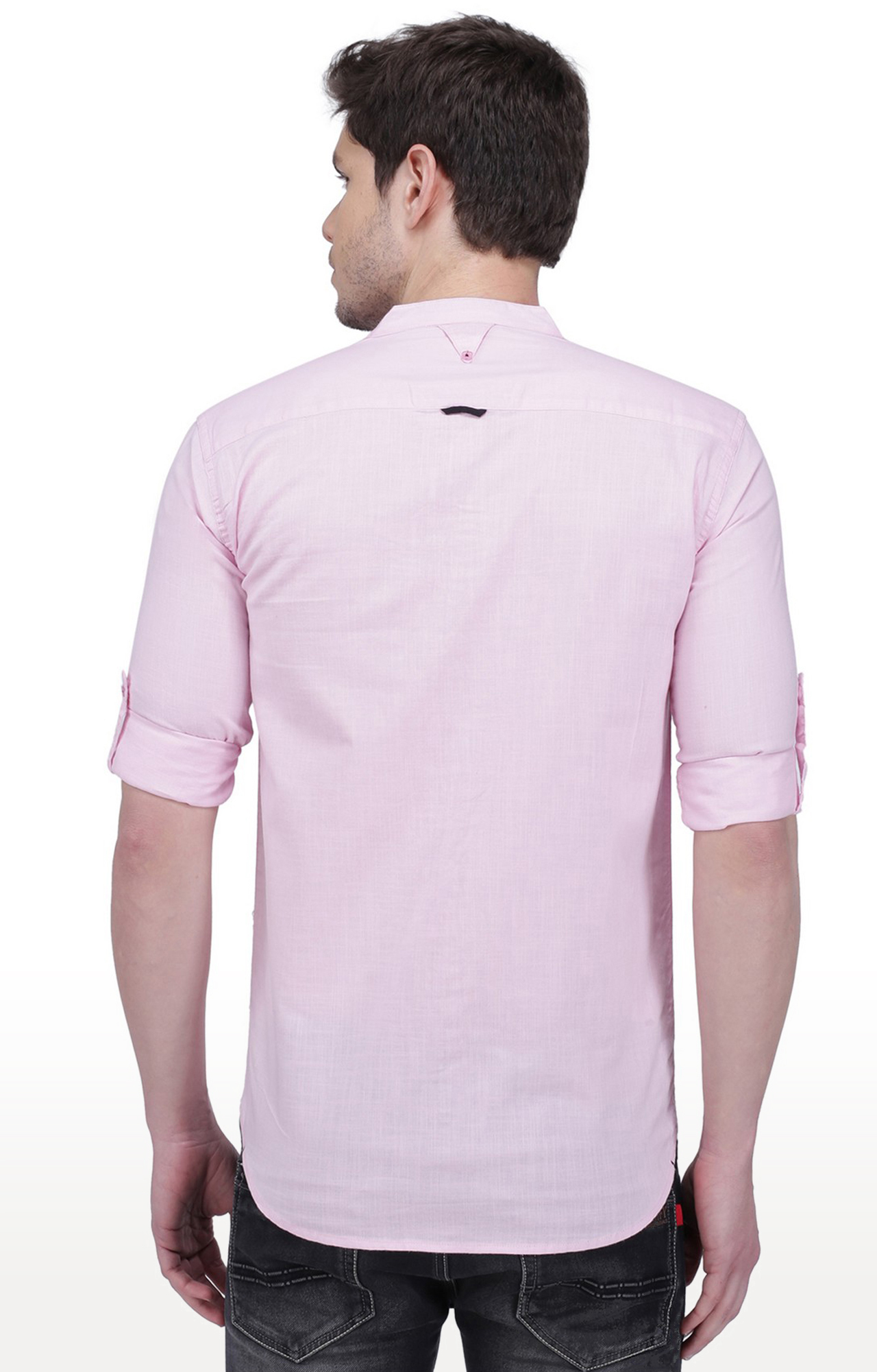 Kuons Avenue Men's Pastel Pink Linen Cotton Casual Shirt