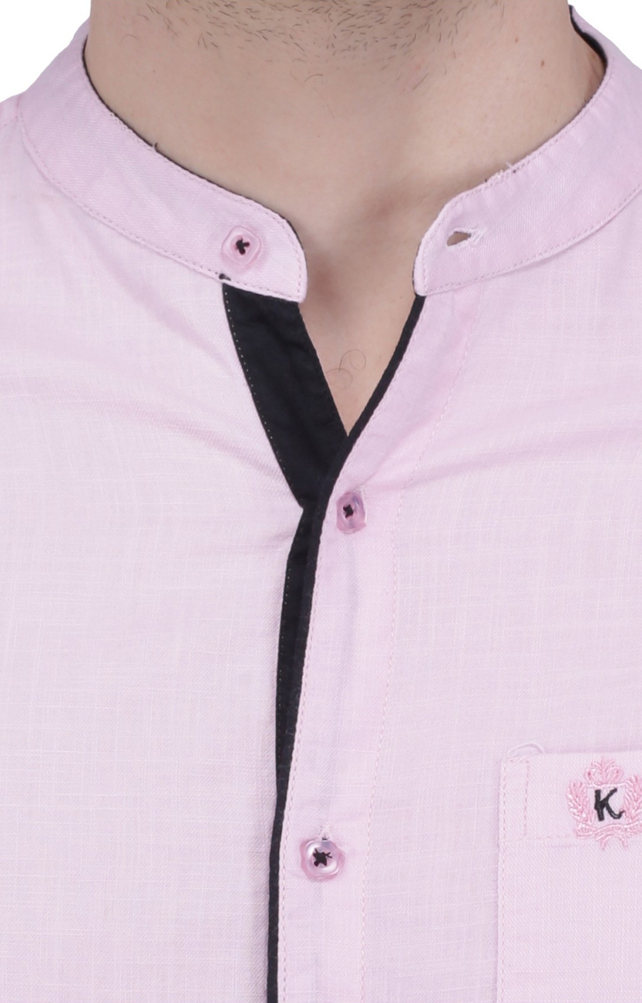 Kuons Avenue Men's Pastel Pink Linen Cotton Casual Shirt