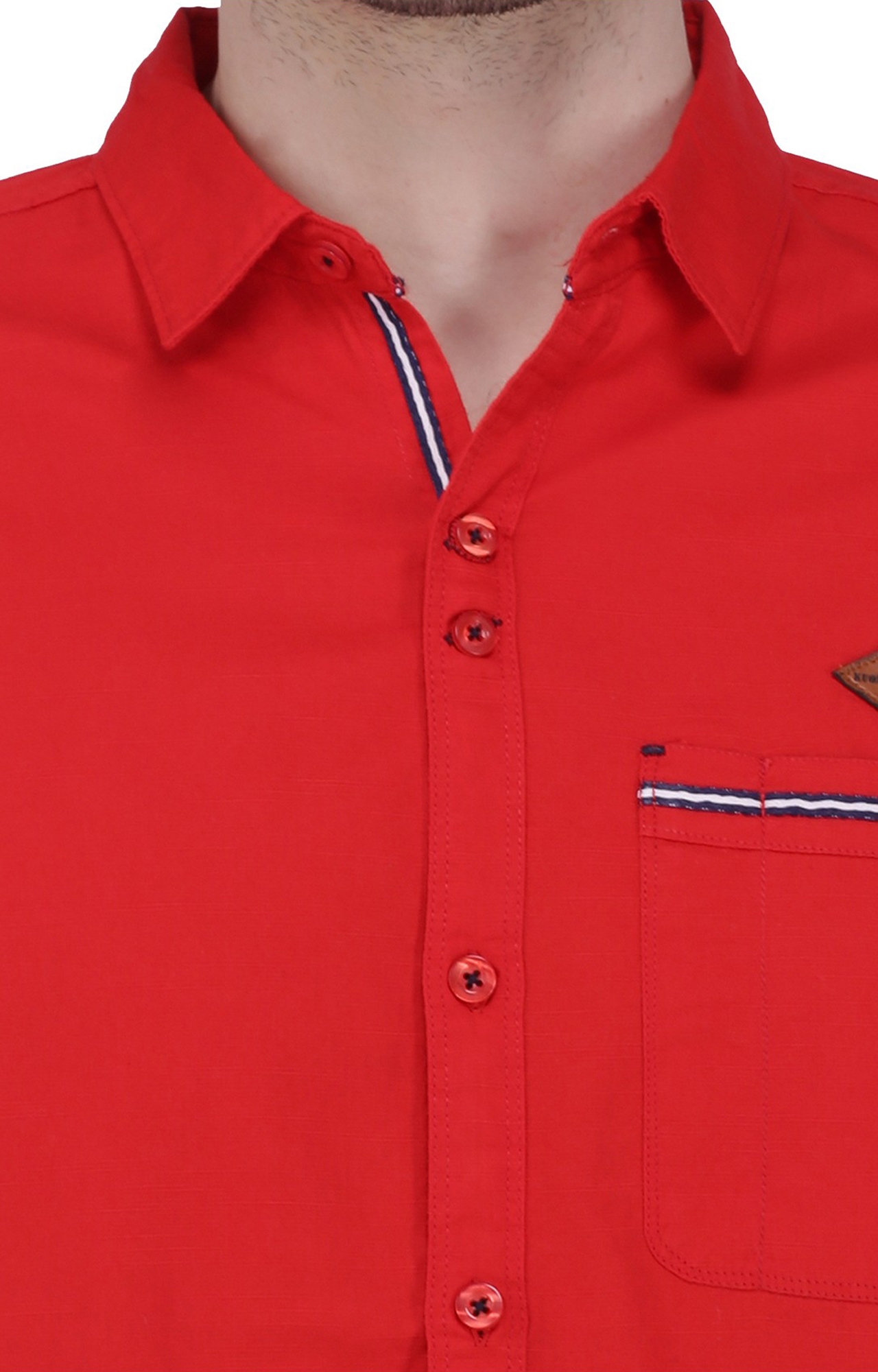 Kuons Avenue | Kuons Avenue Men's Crimson Red Linen Cotton Shirt 5