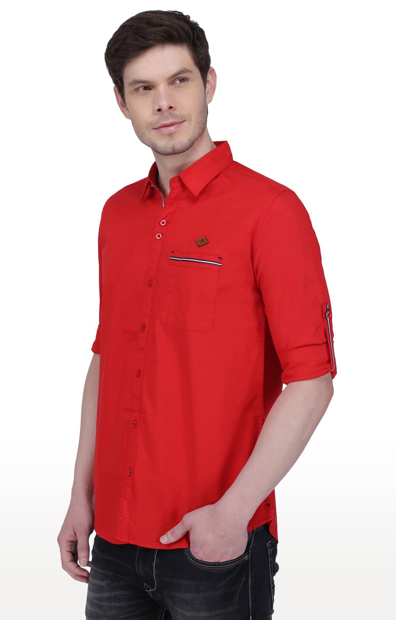 Kuons Avenue | Kuons Avenue Men's Crimson Red Linen Cotton Shirt 3