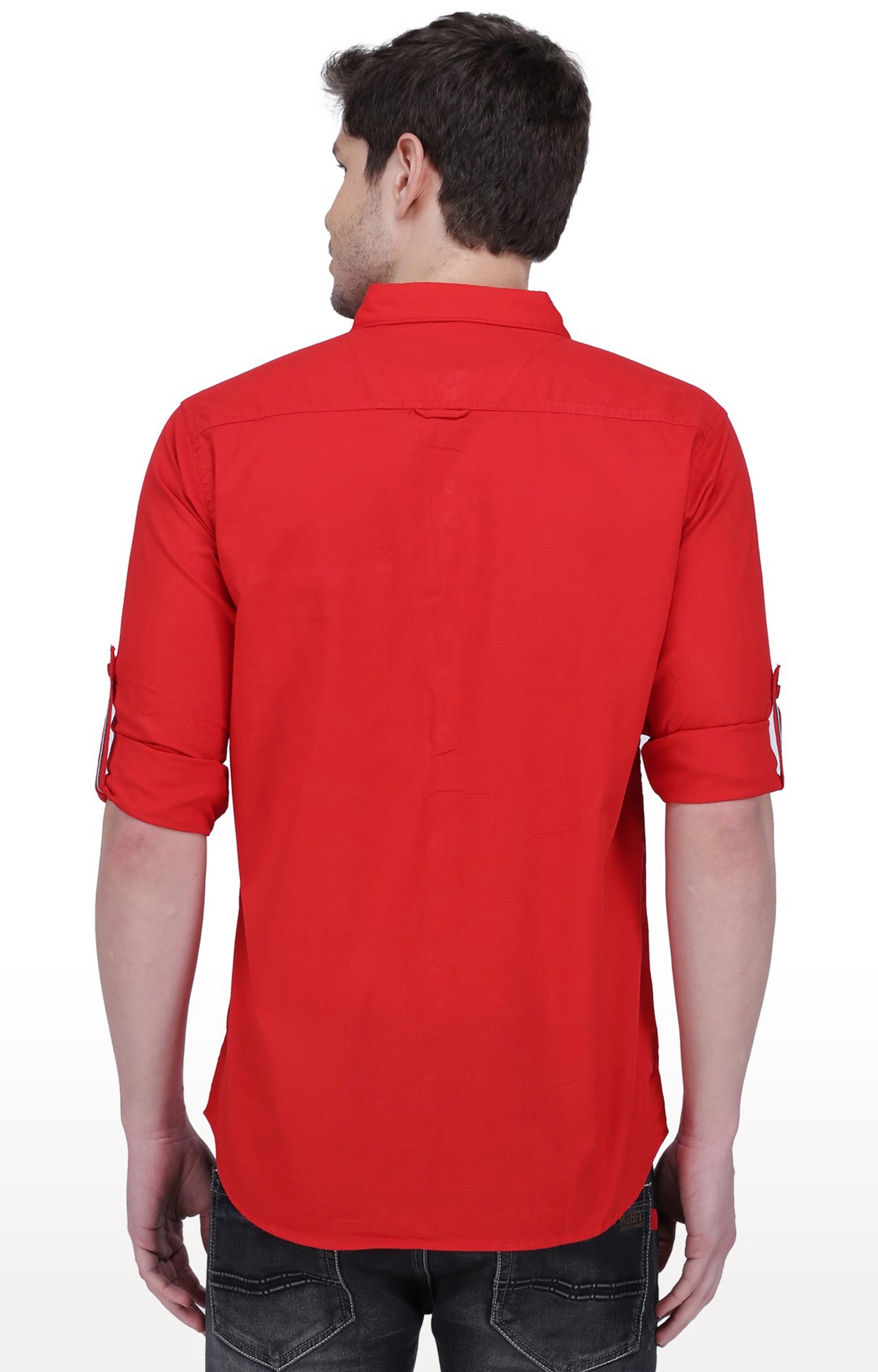 Kuons Avenue | Kuons Avenue Men's Crimson Red Linen Cotton Shirt 4