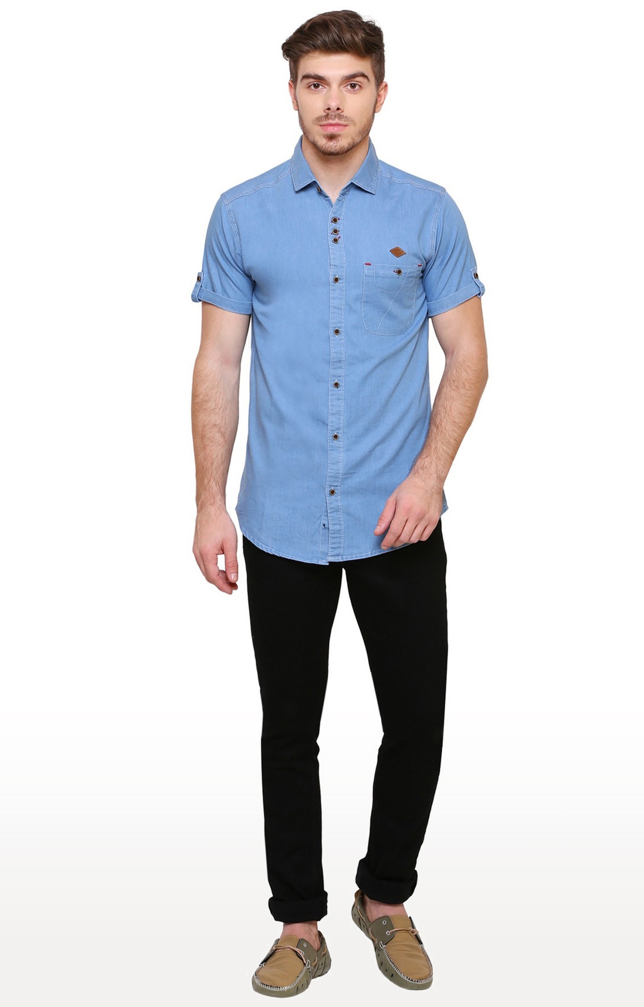 Denim Shirt | Denim shirt, Men casual, Mens tops