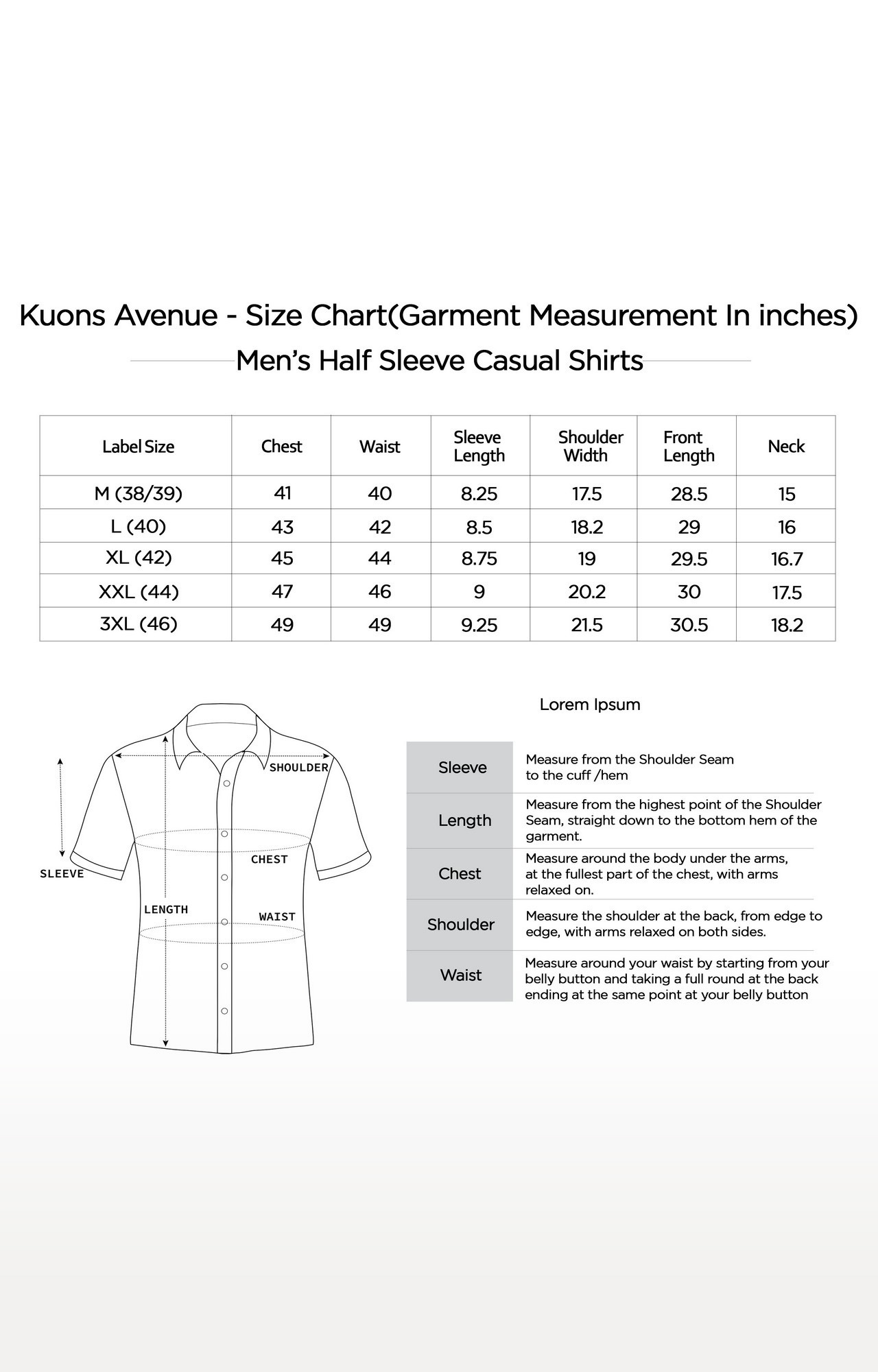 Kuons Avenue Men's Black Half Sleeve Denim Shirt