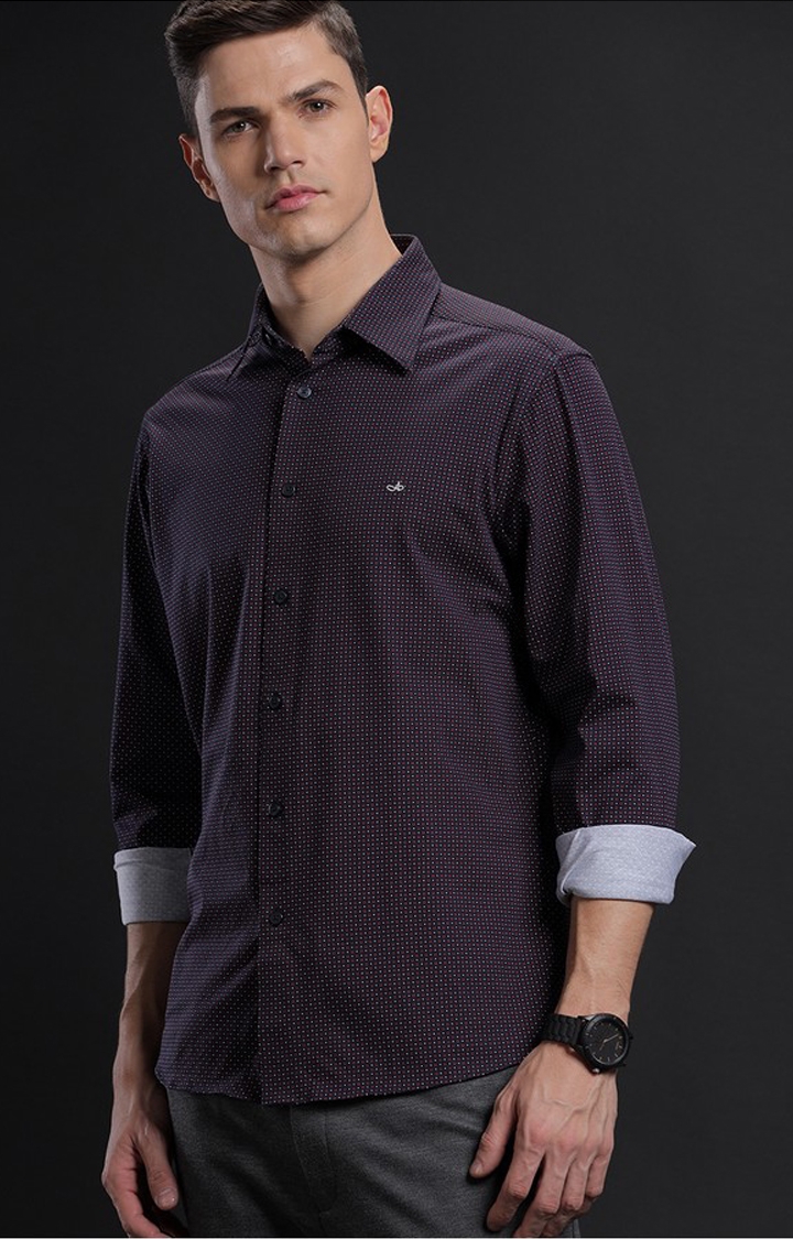 Men's Maroon Cotton Checked Casual Shirt