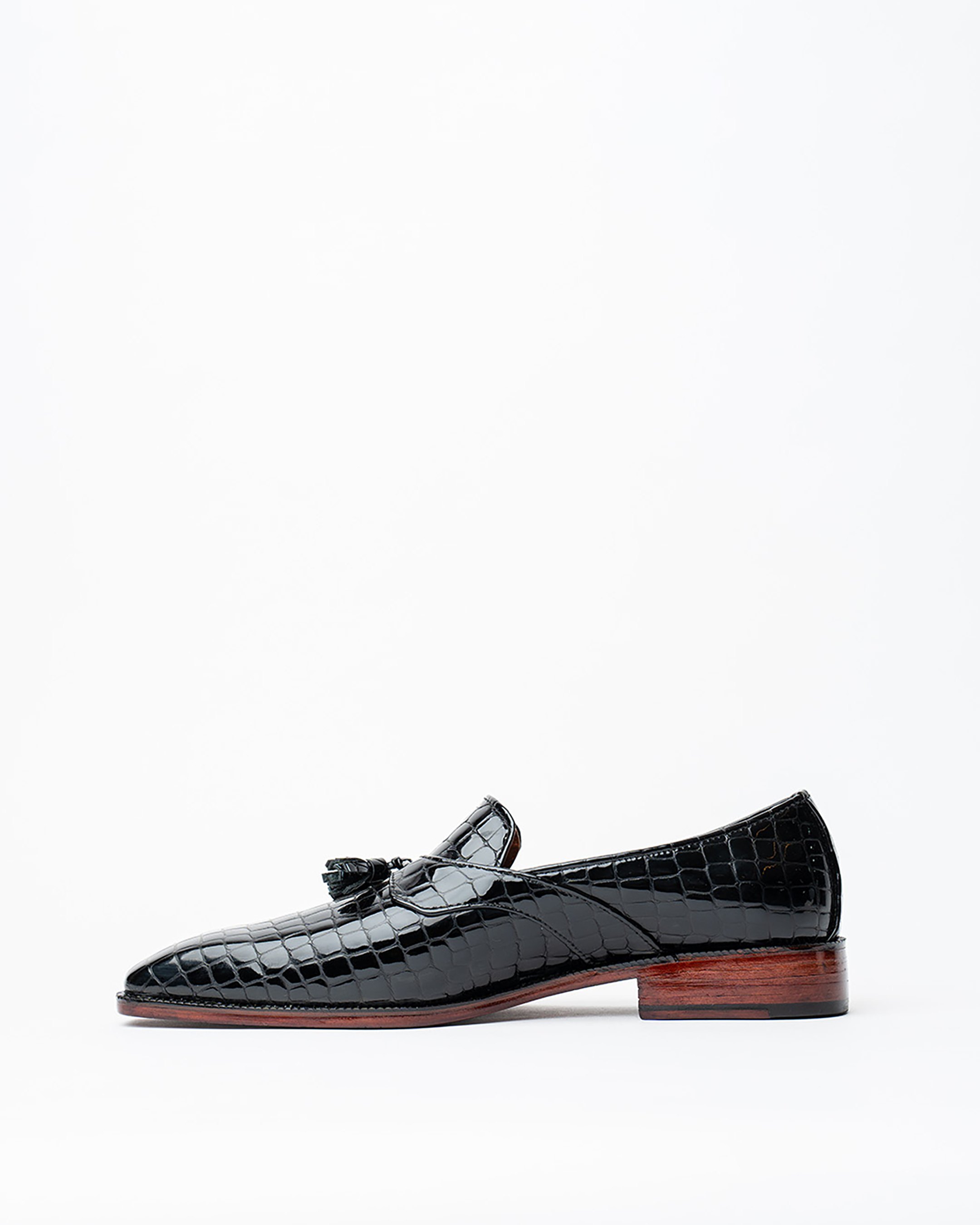 Evening Tassel Loafer With a Square Toe, Featuring Old Money Look