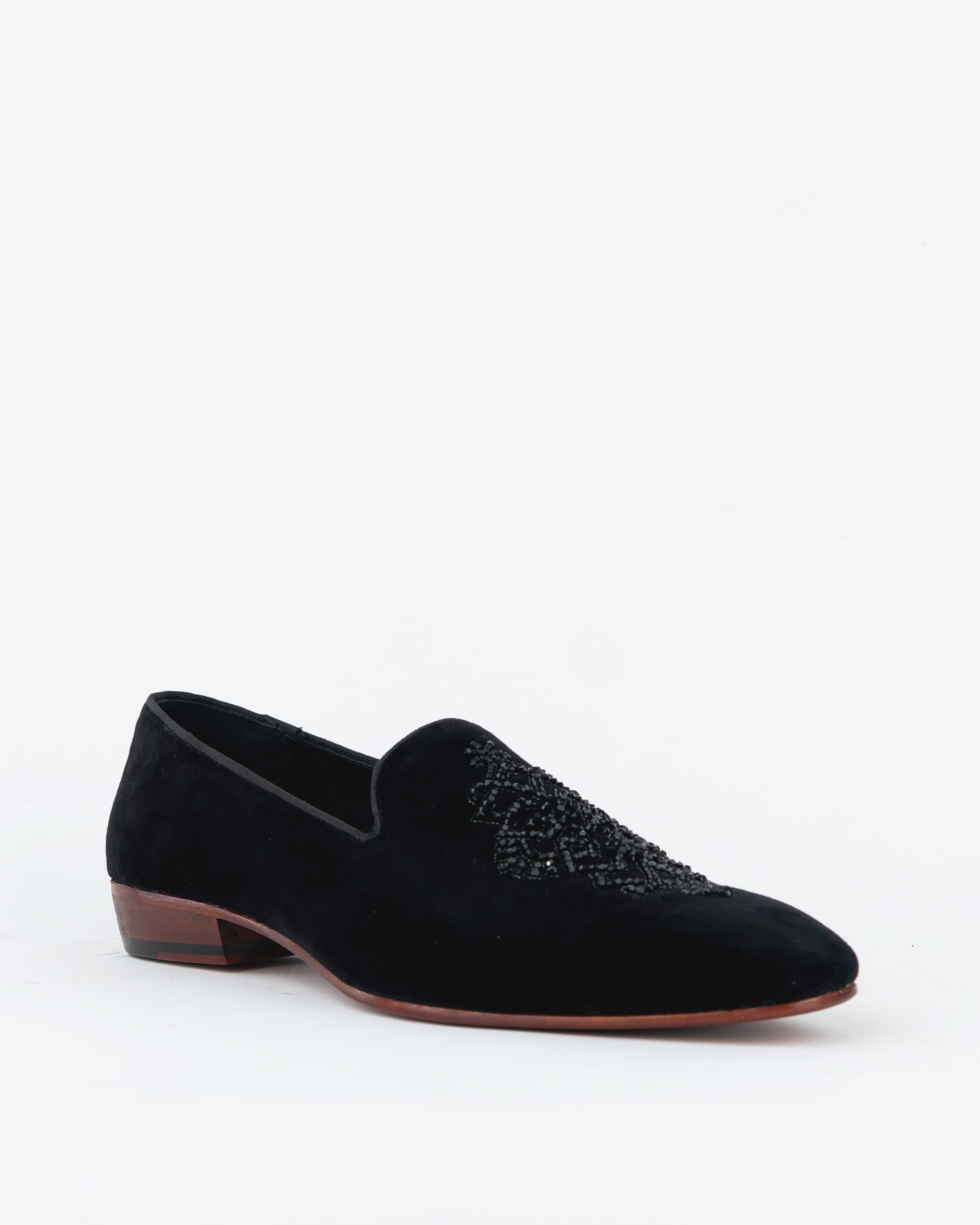 Evening Tassel Raven Black Tuxedo With Hand Embroidered Beeds