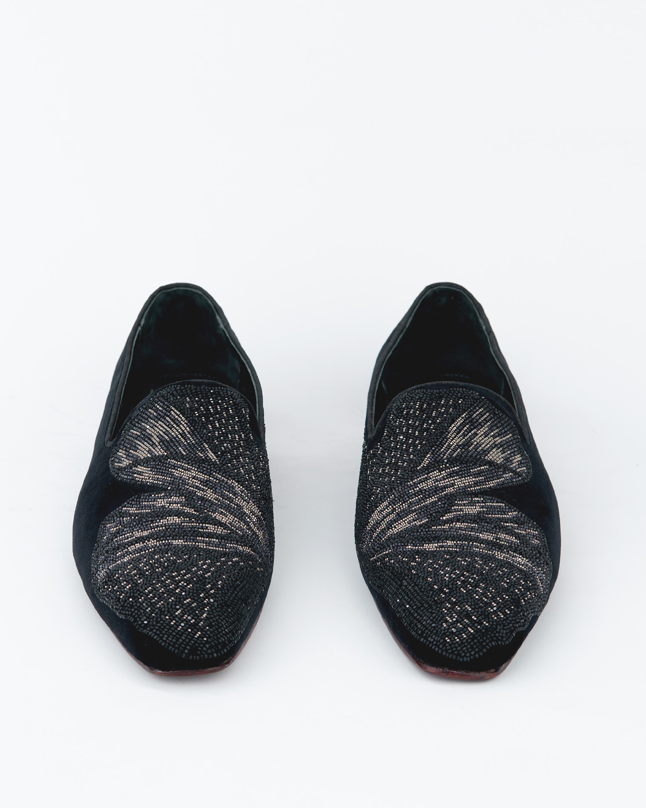 Evening Tassel Raven Black Tuxedo With Hand Embroidered Beeds