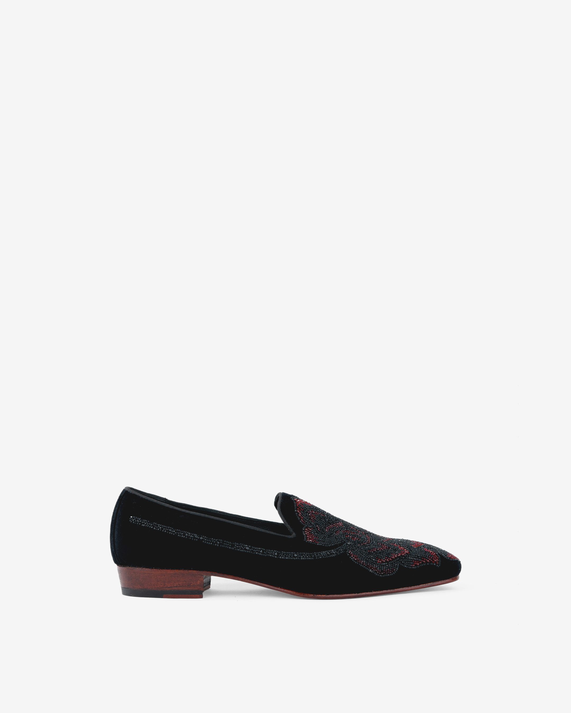 Evening Tassel Raven Black Tuxedo With Hand Embroidered Beeds