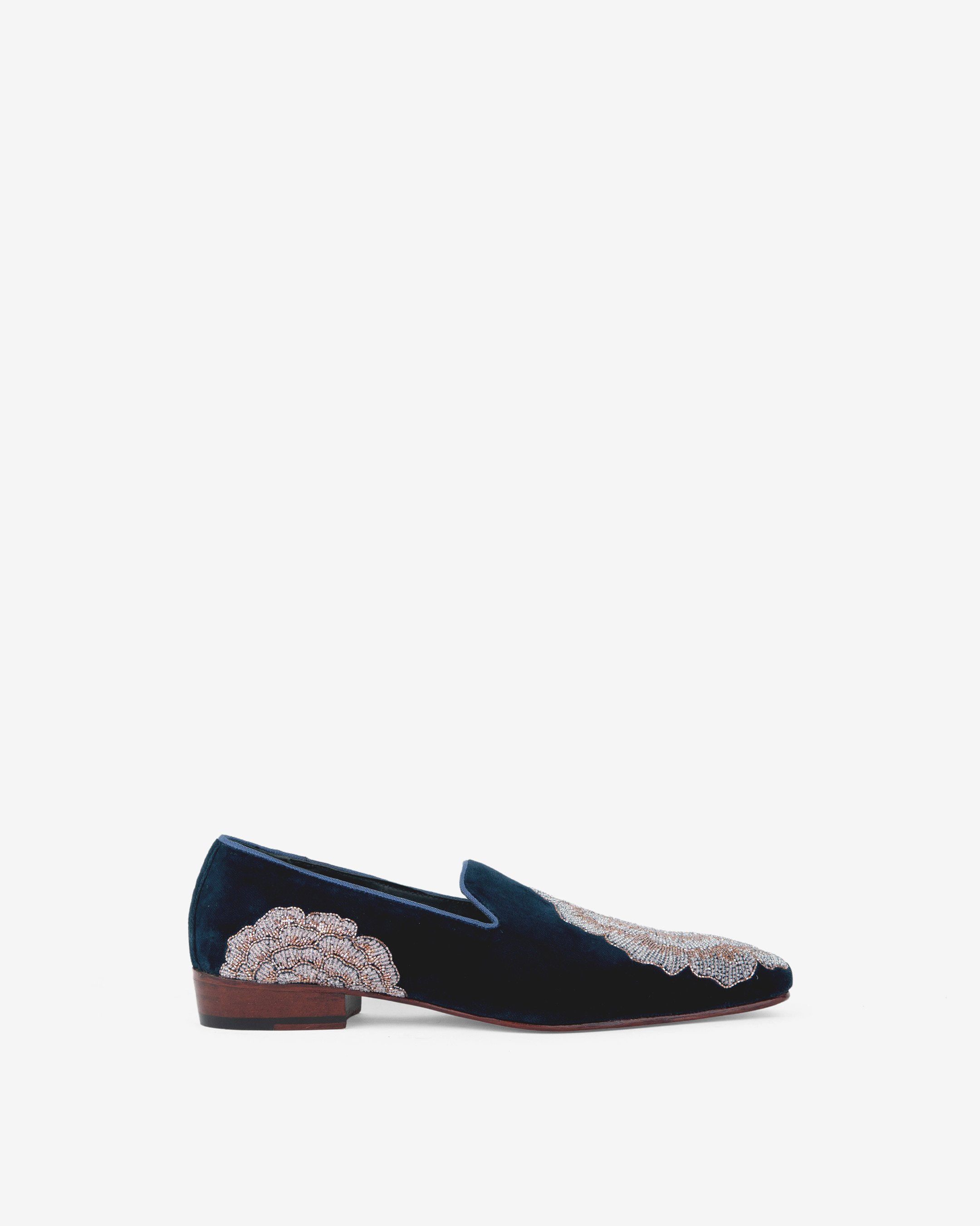 Evening Tassel Space Blue Tuxedo With Hand Embroidered Beeds