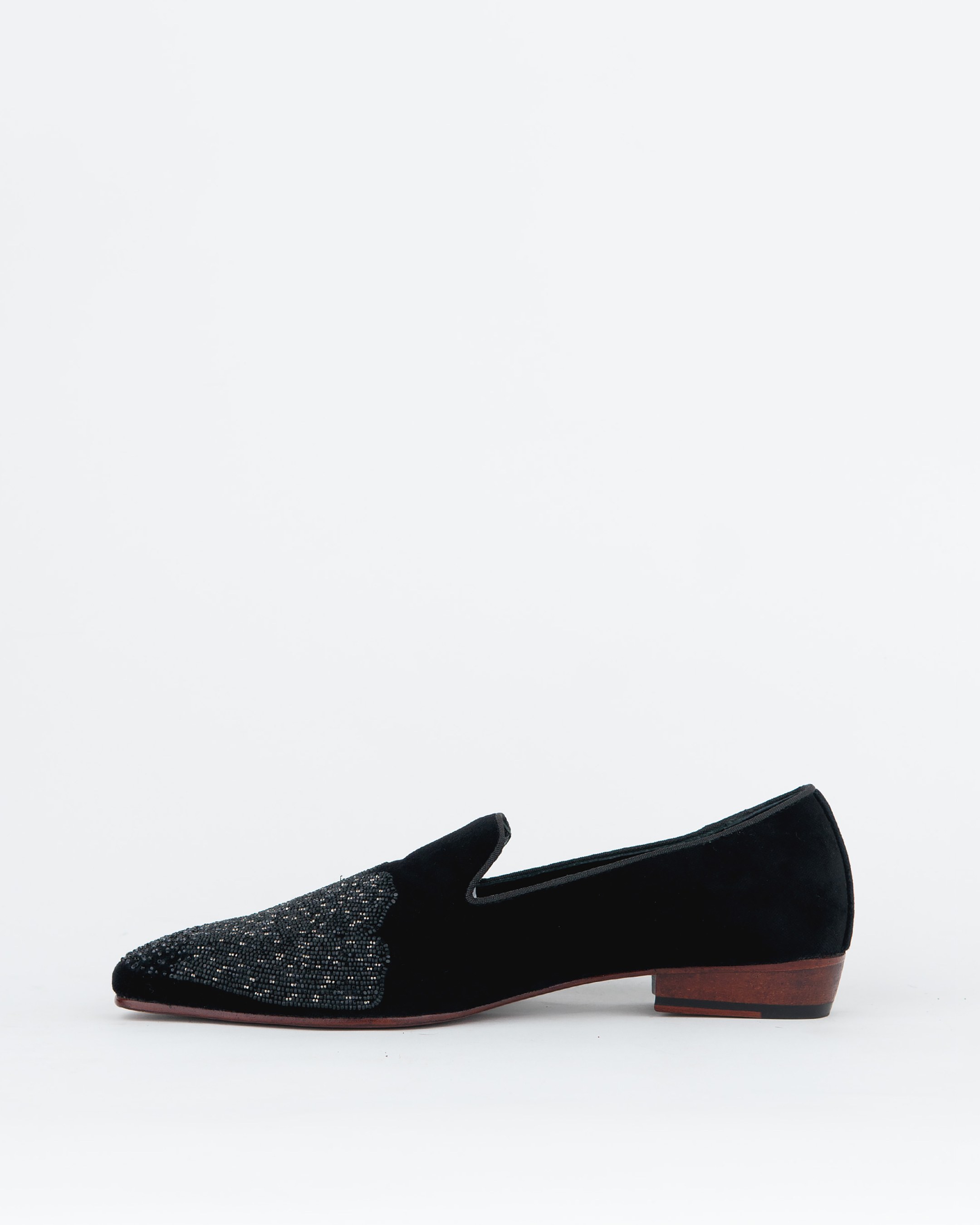 Evening Tassel Raven Black Tuxedo With Hand Embroidered Beeds