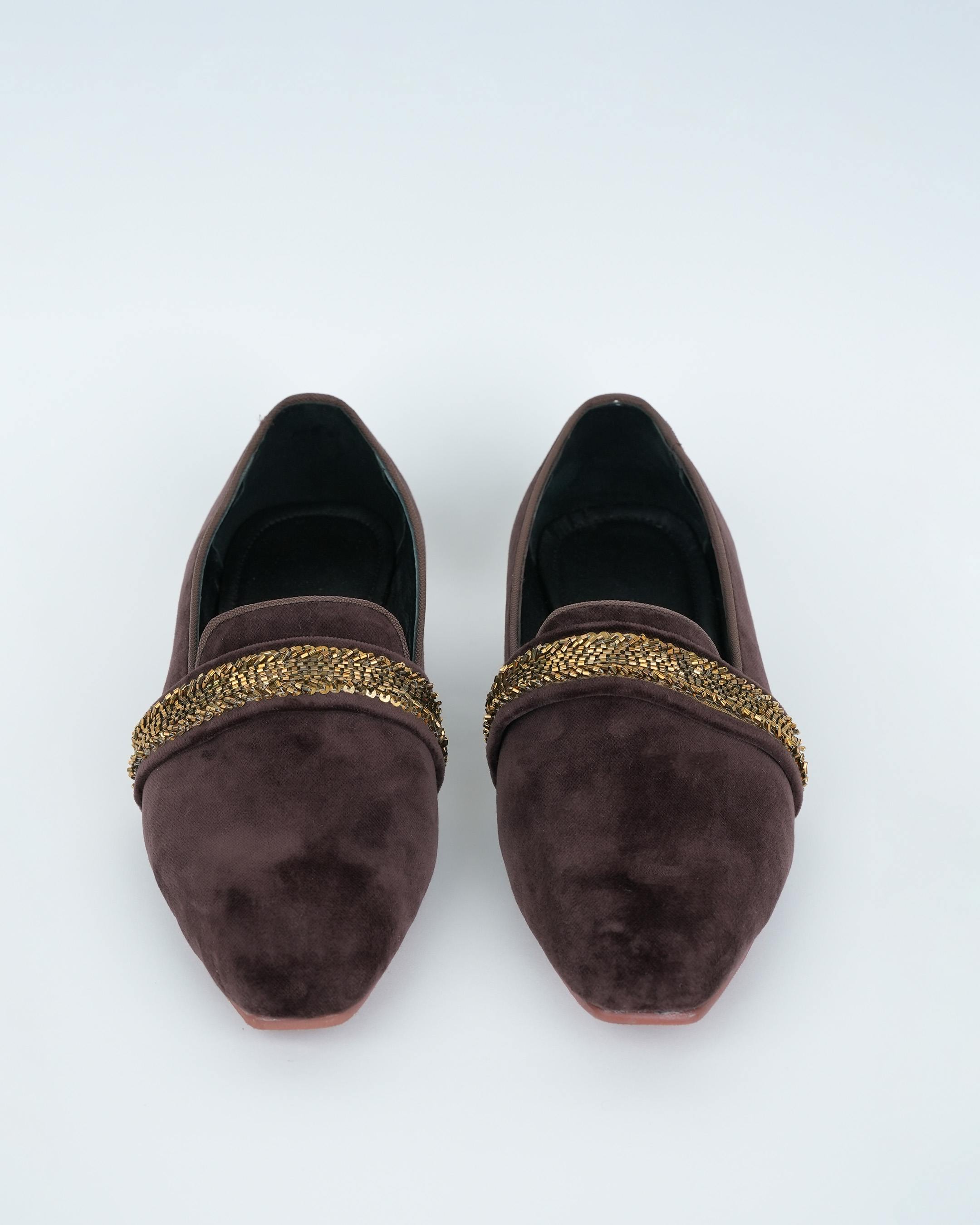 Ash Brown With Gold Stripe Embriodery Tuxedo