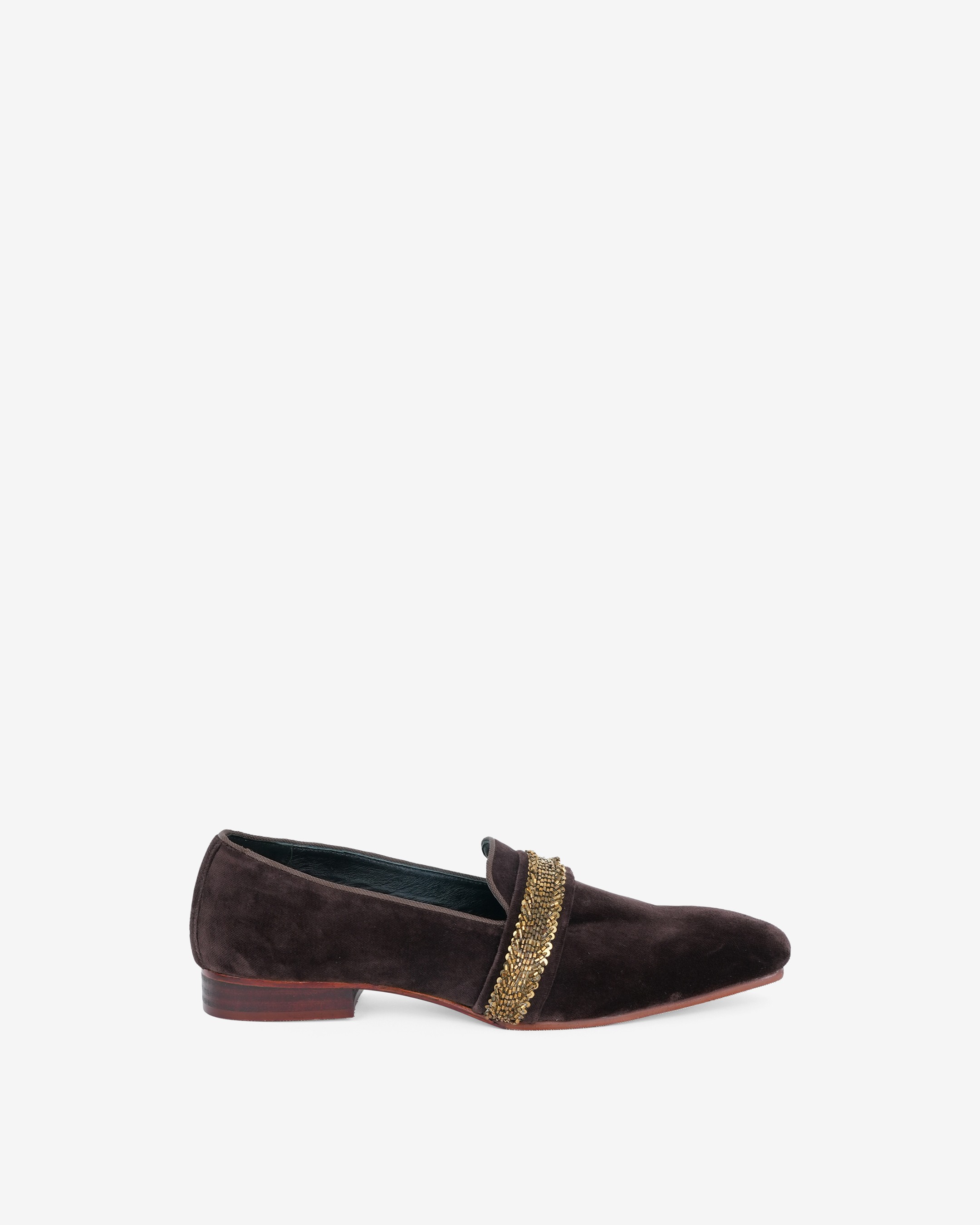 Ash Brown With Gold Stripe Embriodery Tuxedo