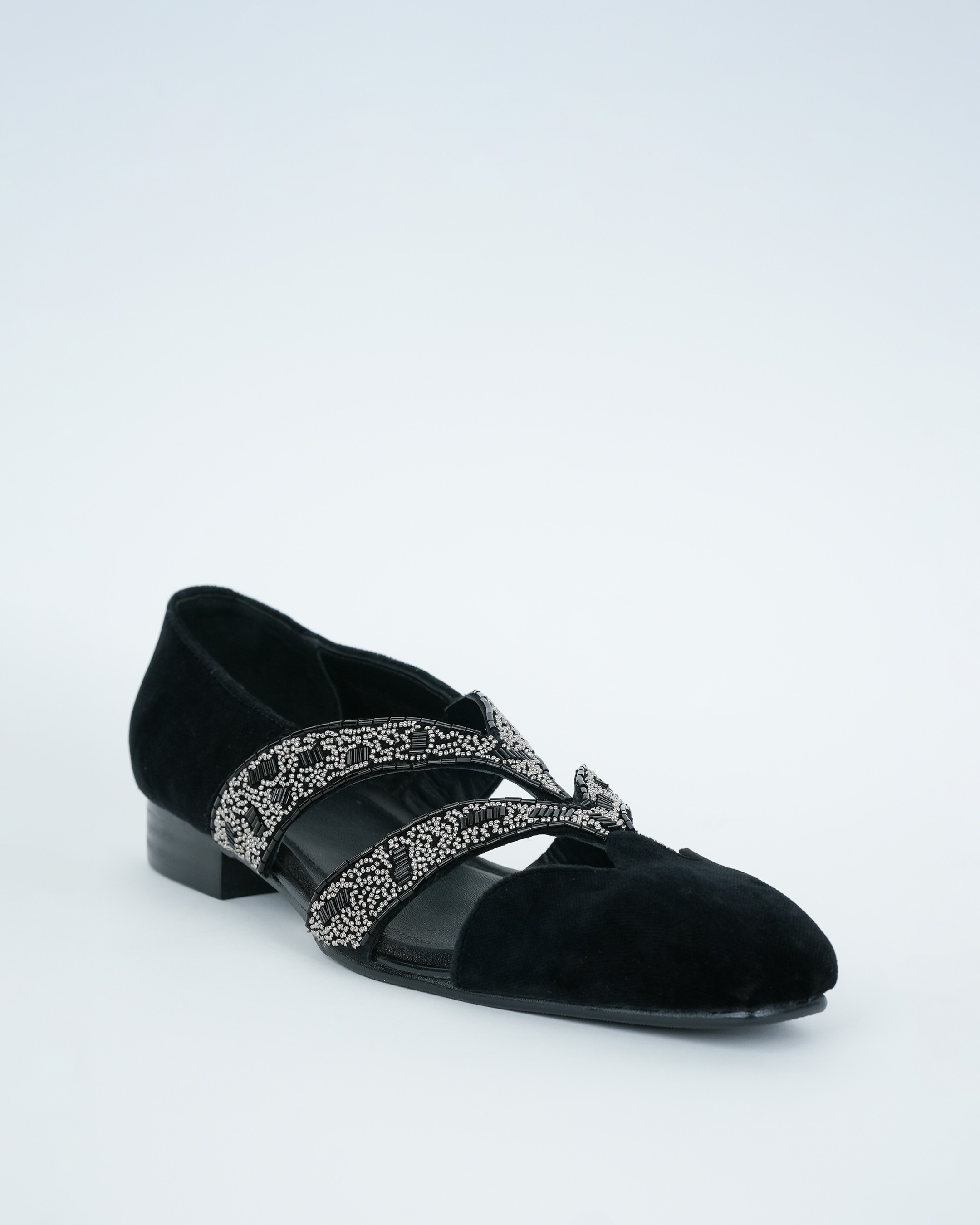 Evening Black With Cut Metallic Stripe Hand Embriodery Tuxedo