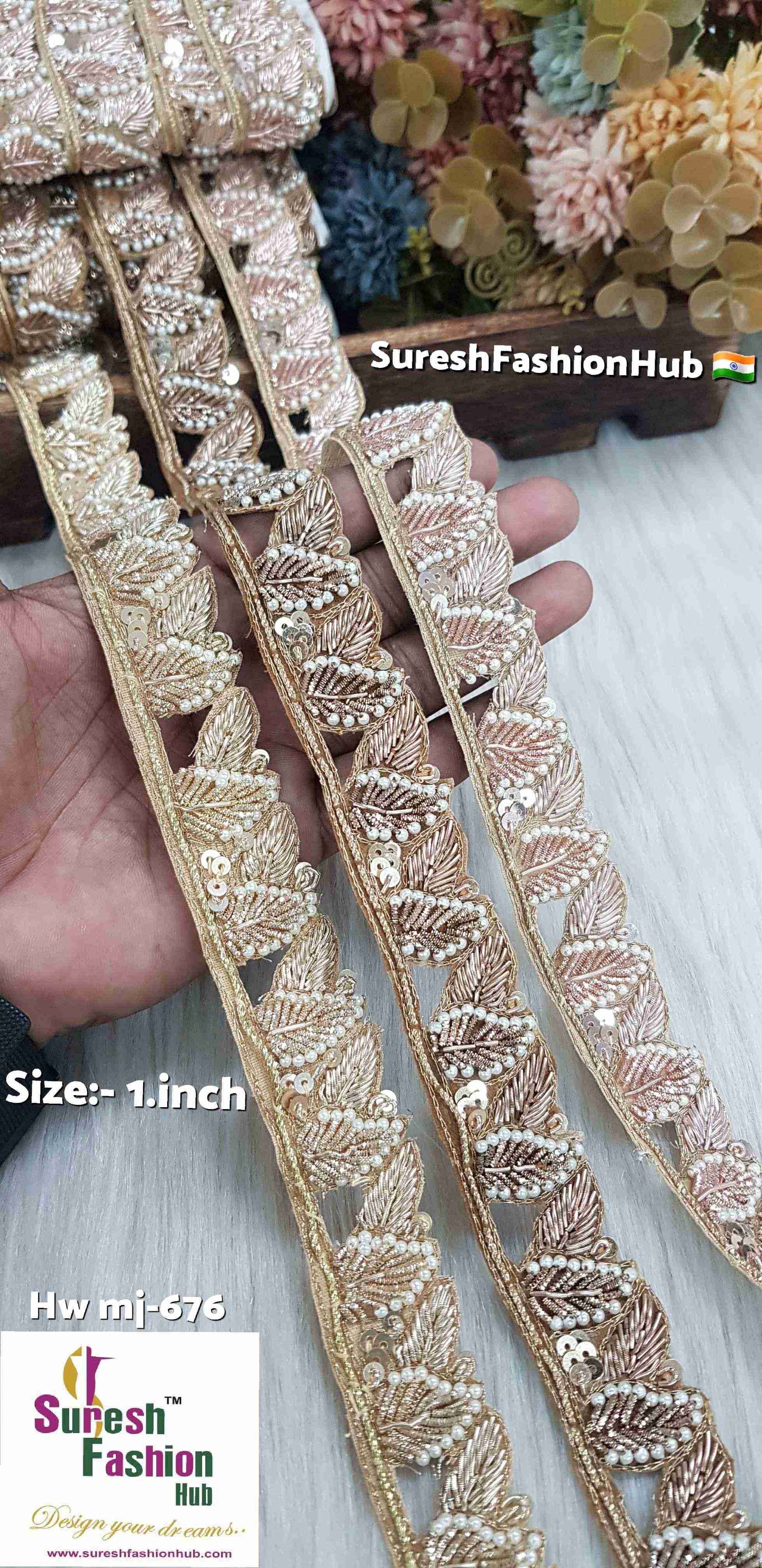 Golden Cutwork  Zardosi Lace